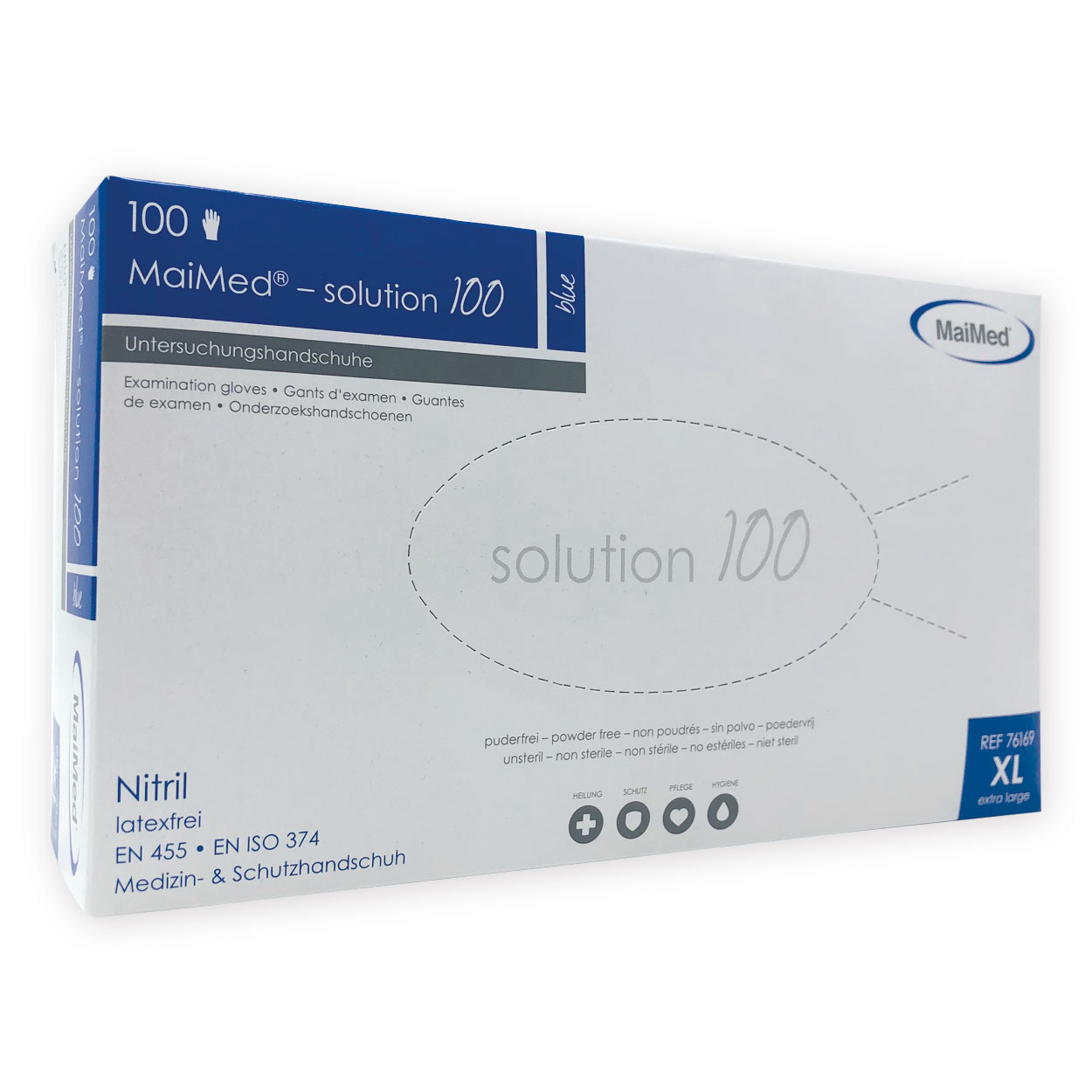 MaiMed® – solution 100 blue Einmalhandschuhe - Packung à 100 Stück