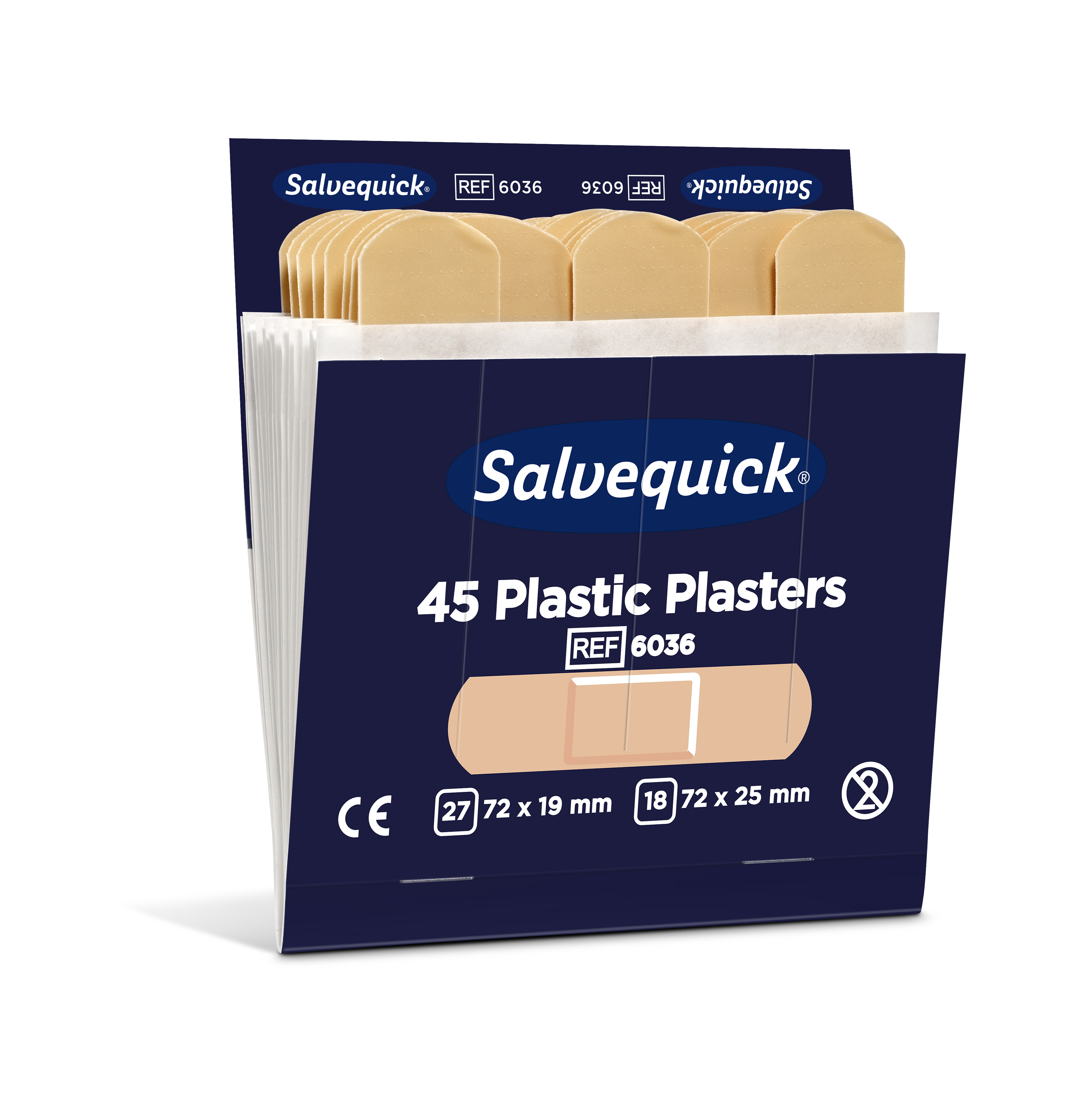 CEDERROTH Salvequick Plastic Pflaster - Packung à 6 x 45 Stück