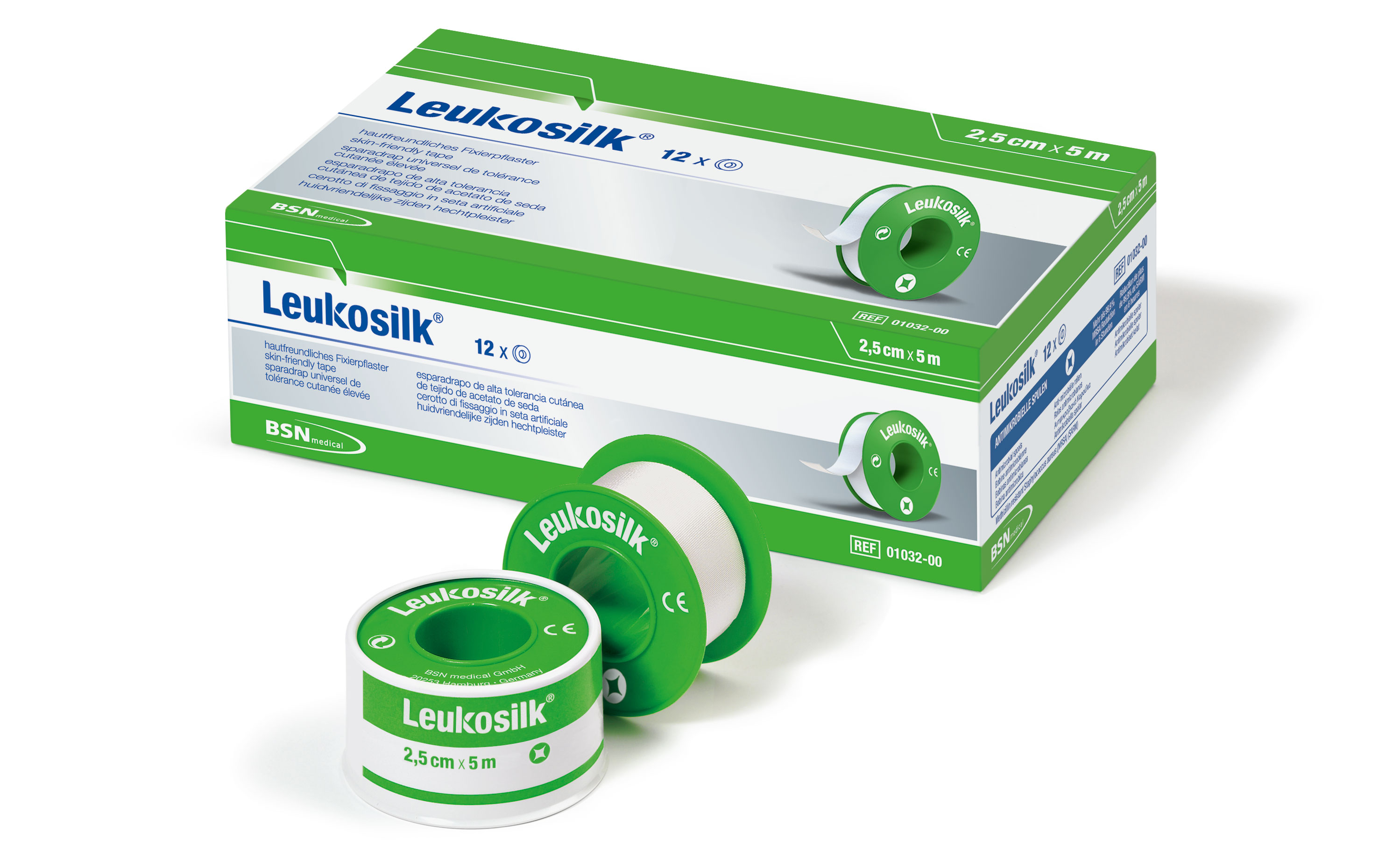 Leukosilk® hautfreundliches Fixierpflaster - Packung á 12 Stück