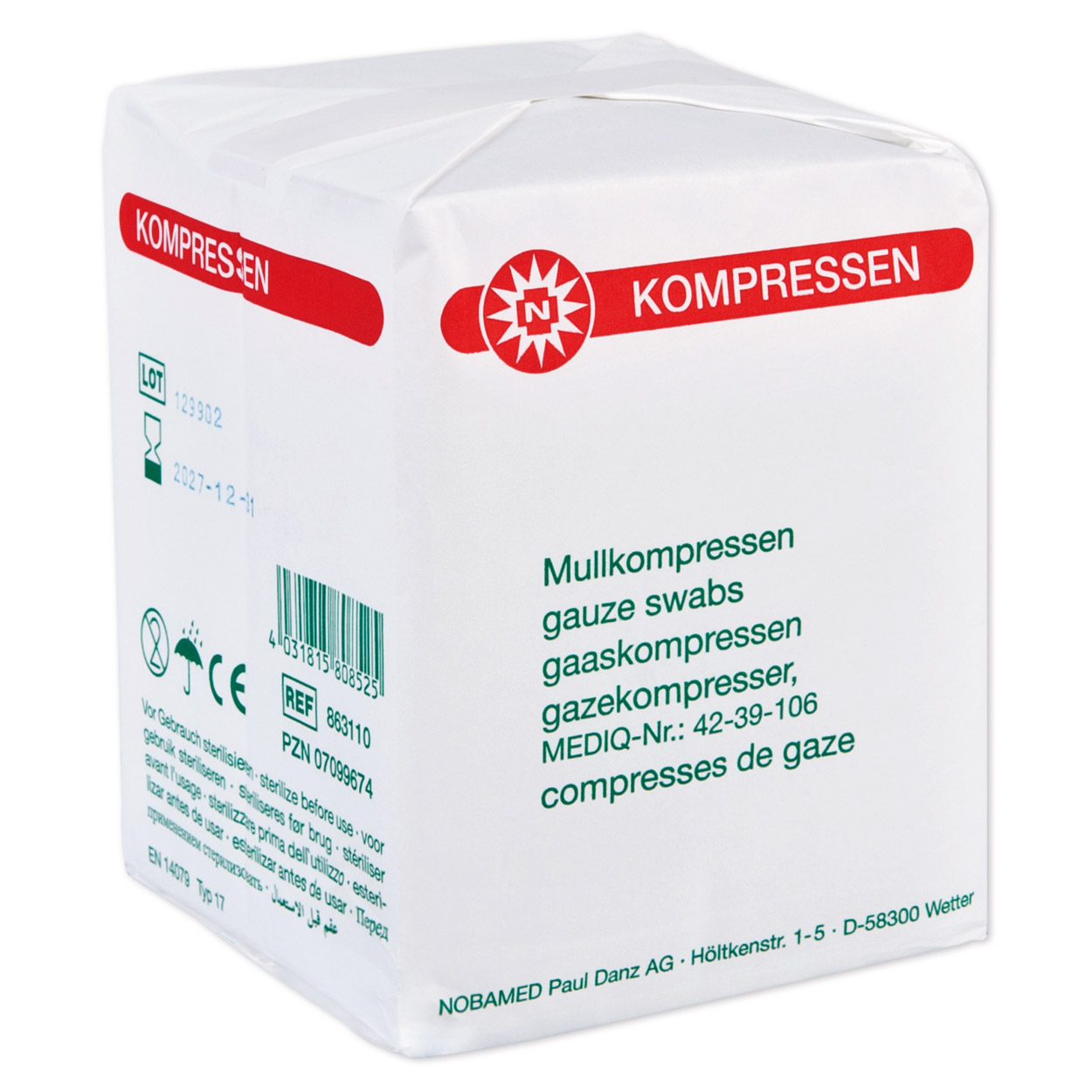 MULLKOMPRESSE, 8-fach, 20 x 20 cm - Packung à 100 Stück