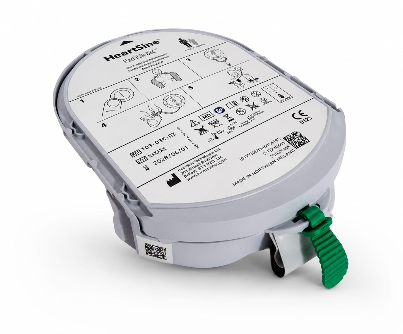 HeartSine Pad-Pak Einweg-Kassette mit AED-Elektroden und Batterien