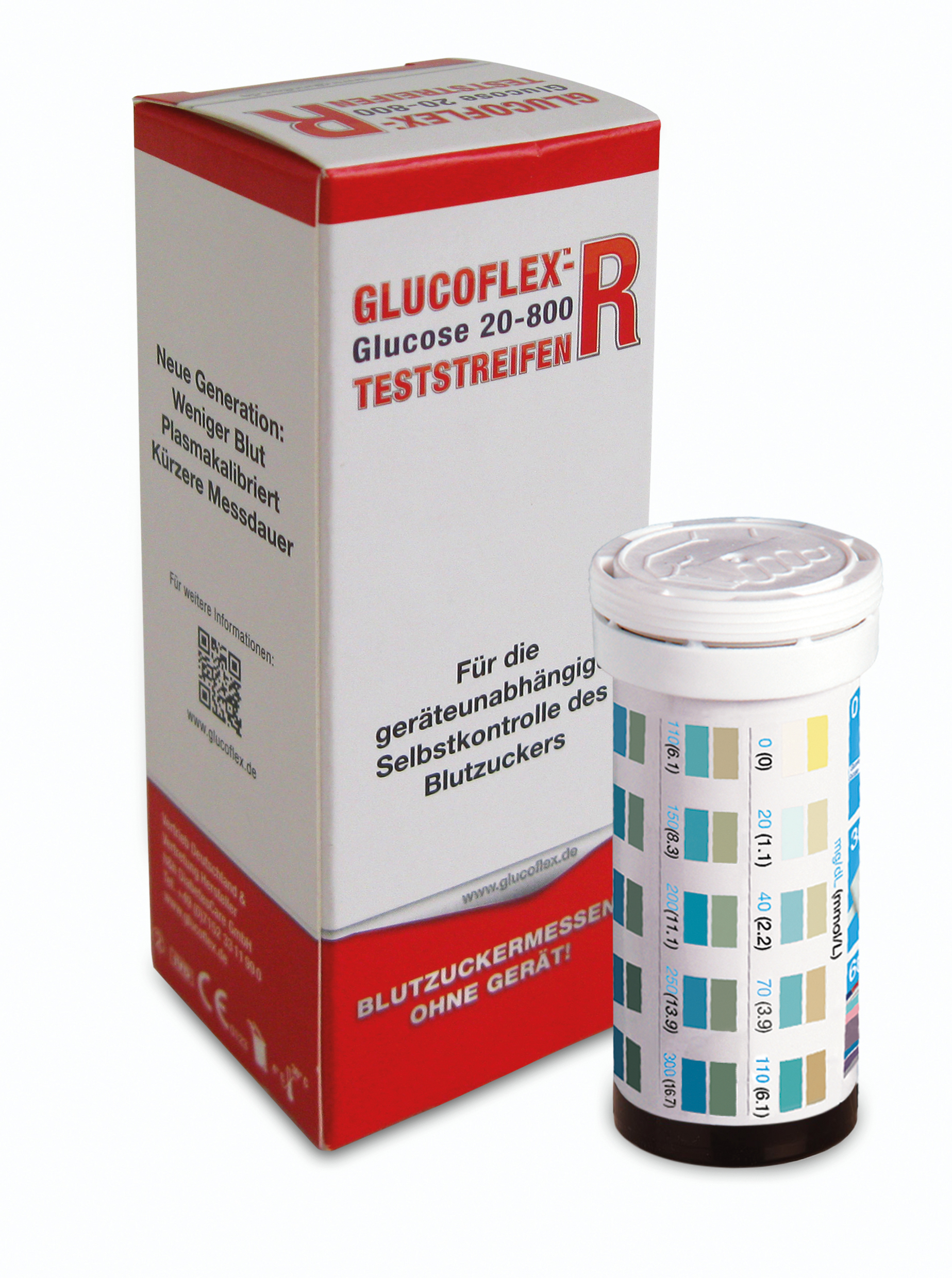 Glucoflex R Glucose Blutzuckerteststreifen, 25 Teststreifen 