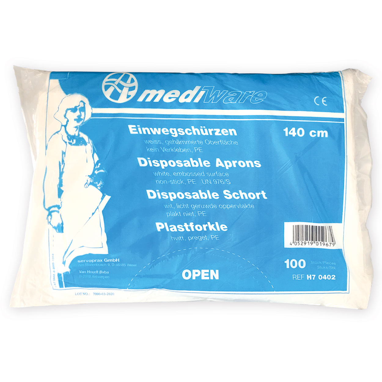 Einmal-Schürze aus PE-Folie - Packung à 100 Stück