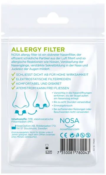 NOSA Nasenfilter Allergy - Packung à 7 Stück