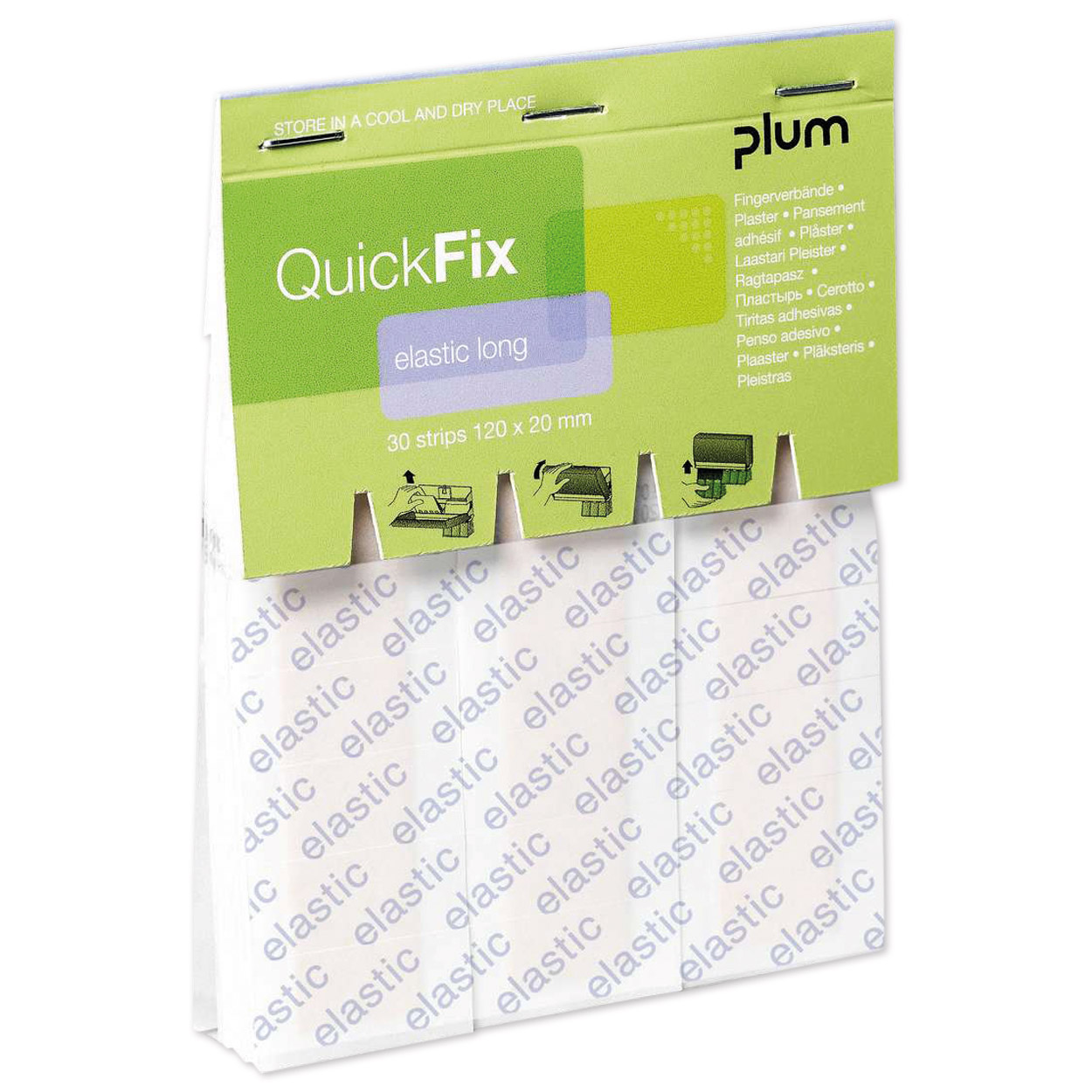 QuickFix Wundpflaster Nachfüllpack elastisch Long Fingerverband 12 x 2 cm - Packung à 30 Stück