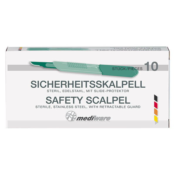 Einmal- / Sicherheitsskalpelle aus Edelstahl, Figur 10 - Packung à 10 Stück Einmal- / Sicherheitsskalpelle aus Edelstahl, Figur 10 - Packung à 10 Stück