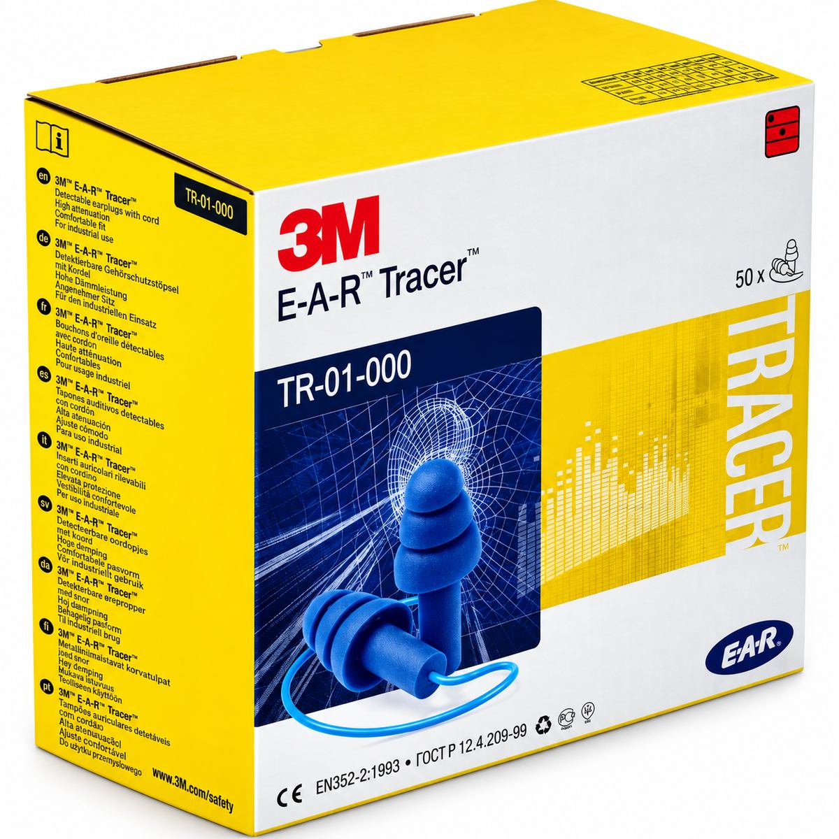 Ear Tracers Gehörschutzstöpsel in blau - Box mit 50 Paar