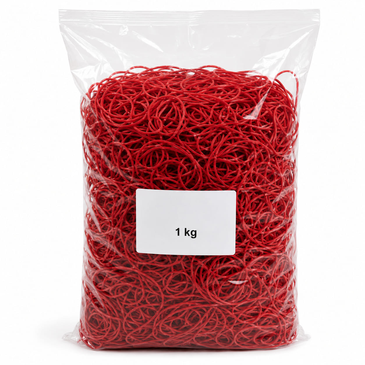 Gummiringe in rot, 1 kg