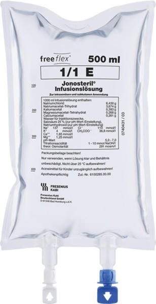 Jonosteril® Infusionslösung 500 ml im FreeFlex-Beutel - Karton à 20 Beutel