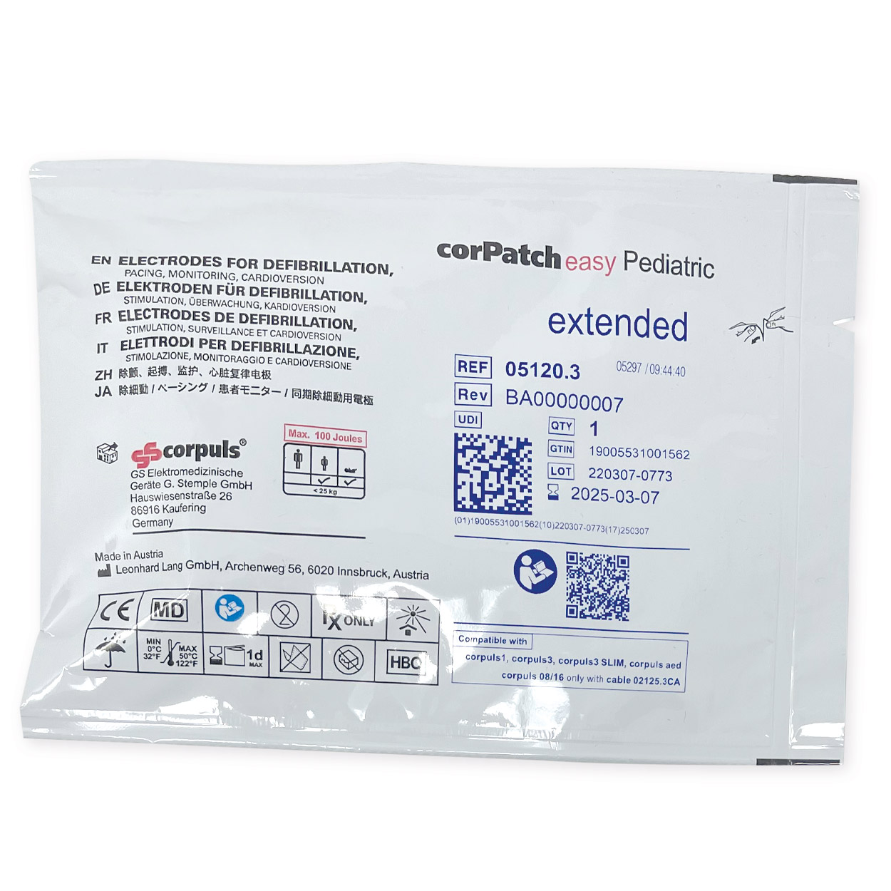 CorPatch easy Defibrillationselektroden für Kinder für corpuls³ - 1 Paar CorPatch easy Defibrillationselektroden für Kinder für corpuls³ - 1 Paar
