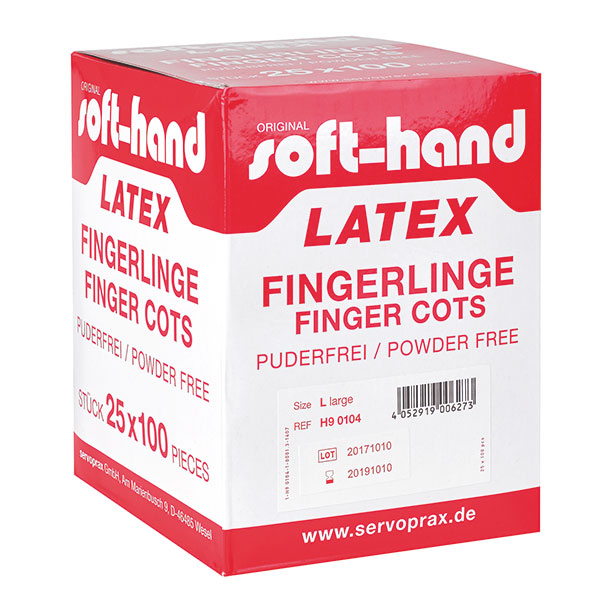 Fingerlinge aus Latex, Größe 4 (groß) - Packung à 100 Stück