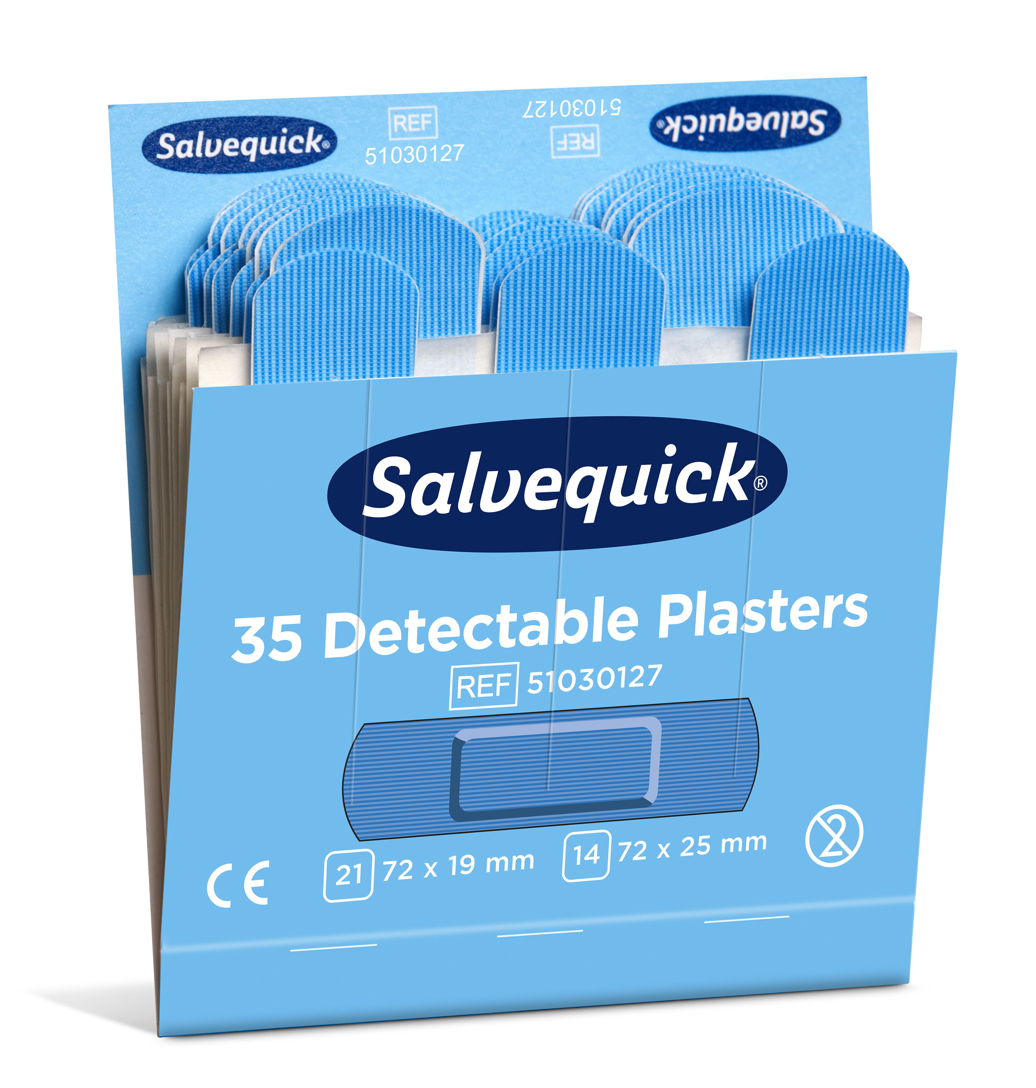 CEDERROTH Salvequick Blue Detectable Pflastermix - Packung à 6 x 35 Stück