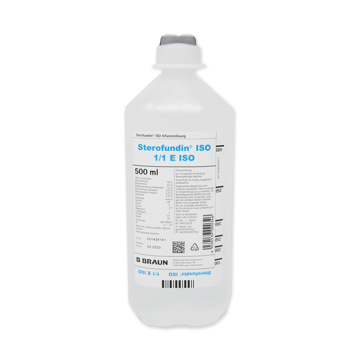 Sterofundin ISO Ecoflac Plus Infusionslösung 500 ml - Karton à 10 Flaschen