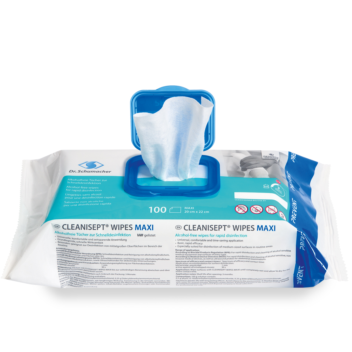 CLEANISEPT WIPES maxi Desinfektionstücher, 1 Flowpack à 100 Tücher CLEANISEPT WIPES maxi Desinfektionstücher, 1 Flowpack à 100 Tücher