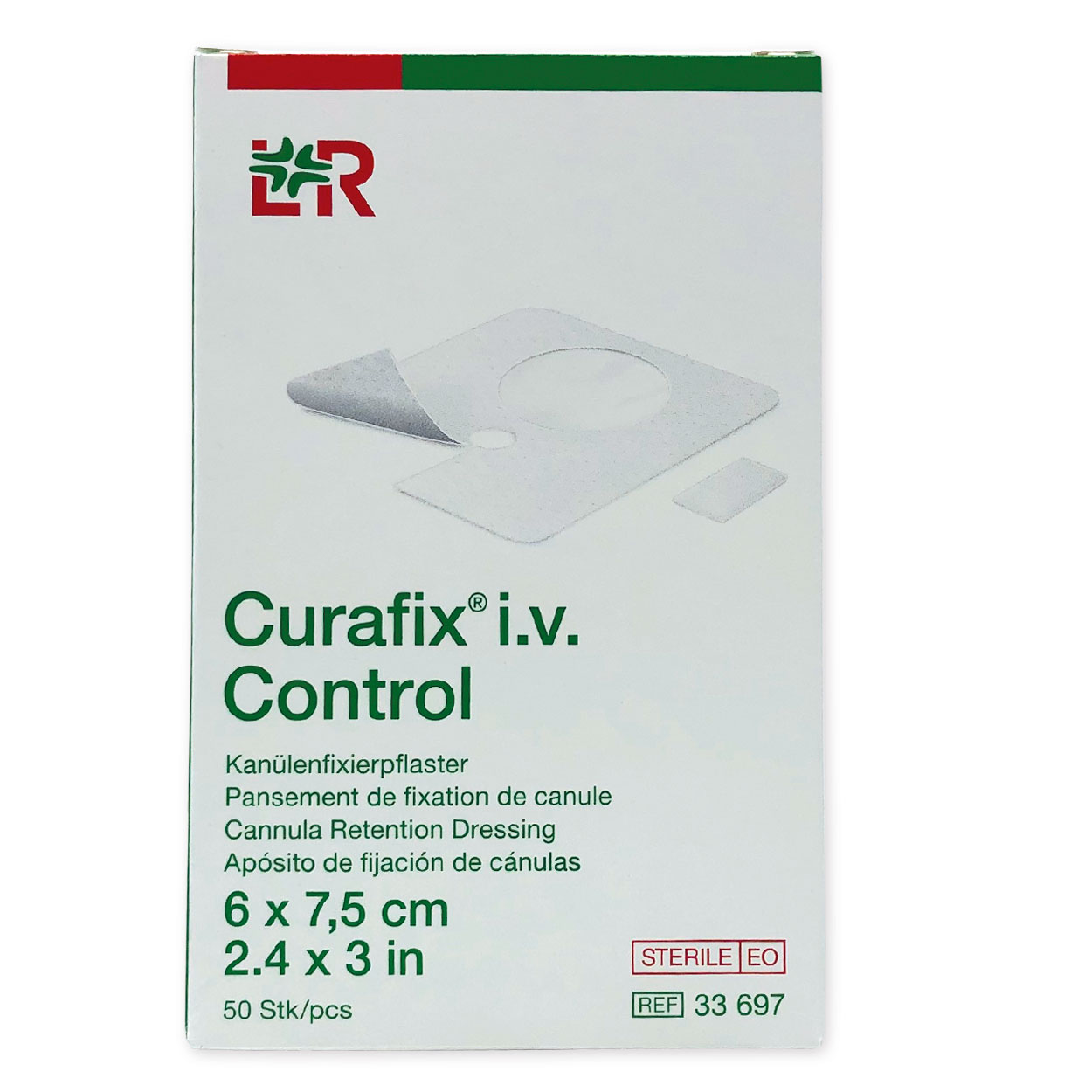 CURAFIX i.v. Control Kanülenfixierpflaster 6 x 7,5 cm - Packung à 50 Stück