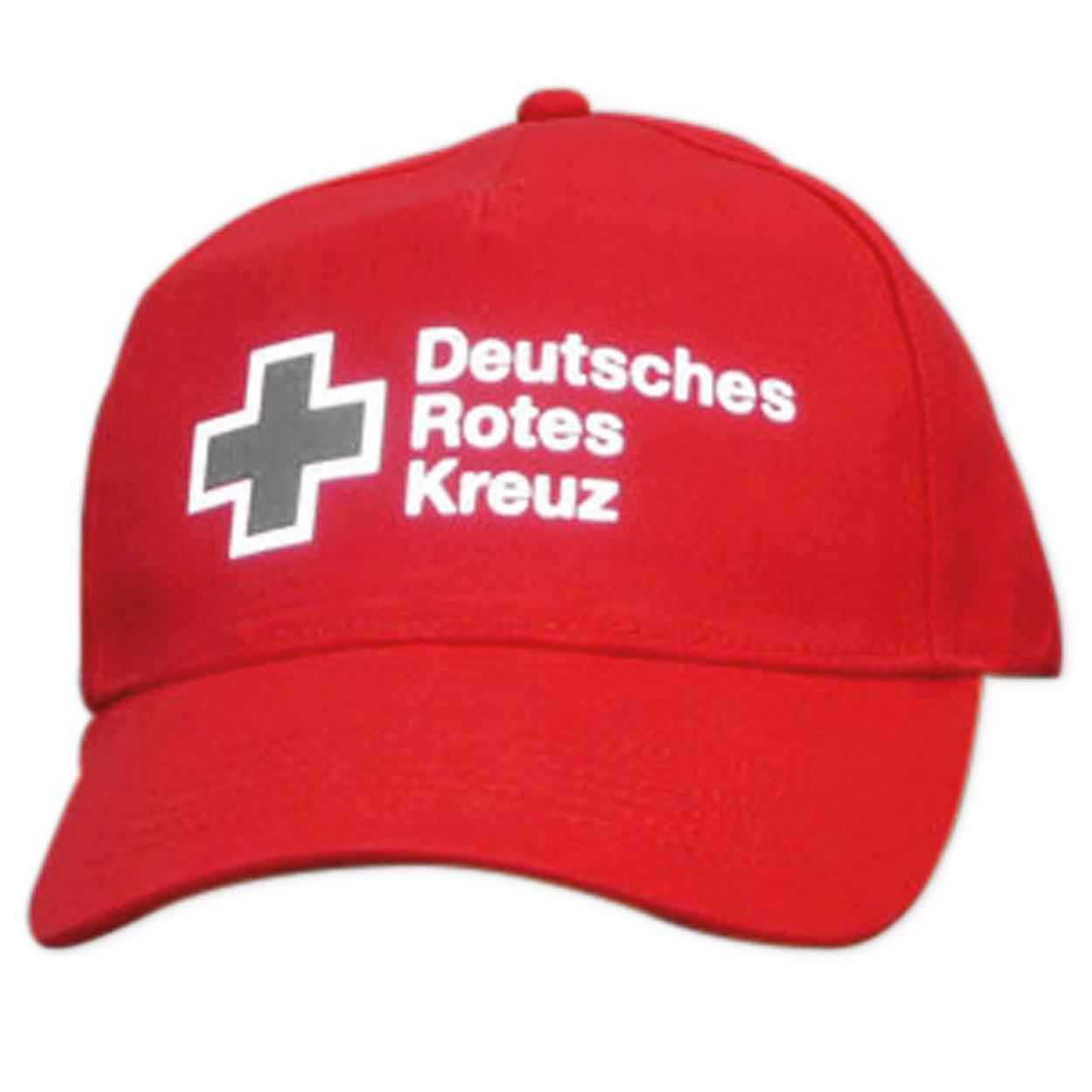 Baseball-Cap rot mit DRK Kompaktlogo, Stick
