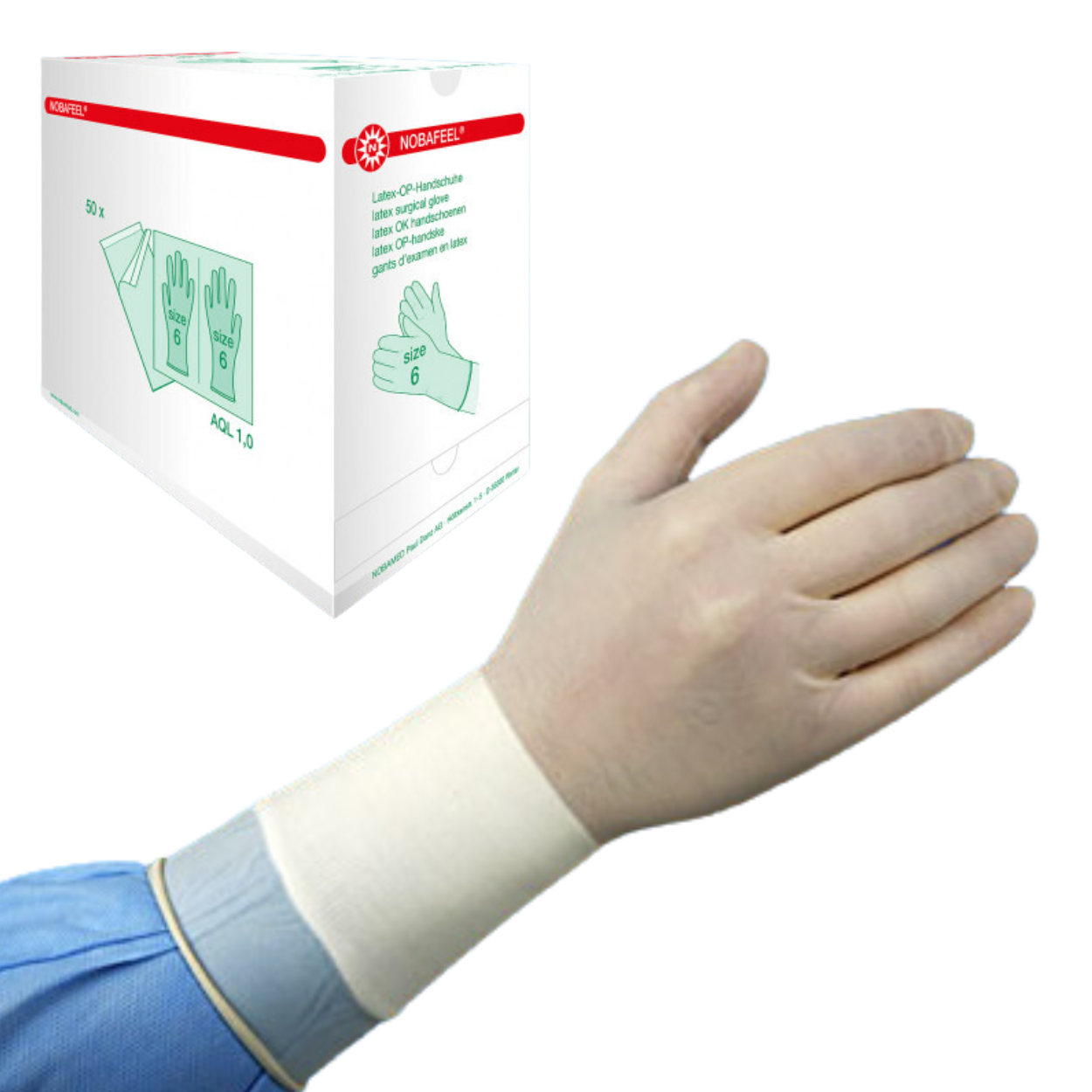 NOBAMED NOBAFEEL Operationshandschuhe weiß NOBAMED NOBAFEEL Operationshandschuhe weiß