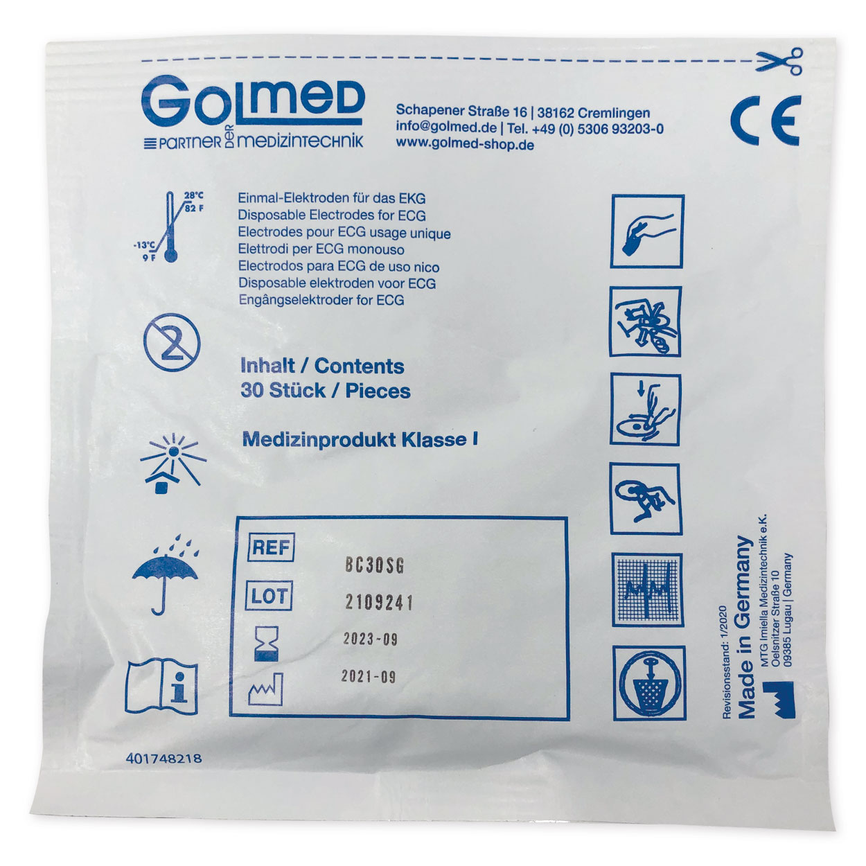 EKG-Schaumstoffelektrode, Solid Gel, Ø 30 mm - Beutel à 30 Stück EKG-Schaumstoffelektrode, Solid Gel, Ø 30 mm - Beutel à 30 Stück
