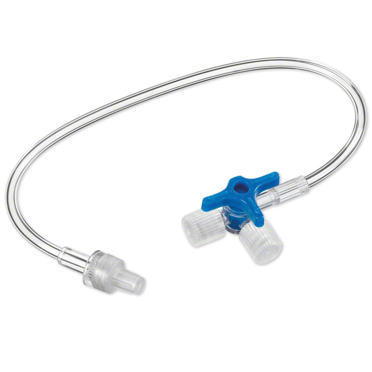 Dreiwegehahn Discofix®-3 mit Verlängerung 10 cm, blau, Pädiatrie