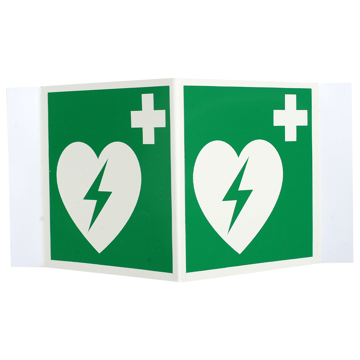 Winkelschild "Defibrillator" aus Kunststoff Winkelschild "Defibrillator" aus Kunststoff