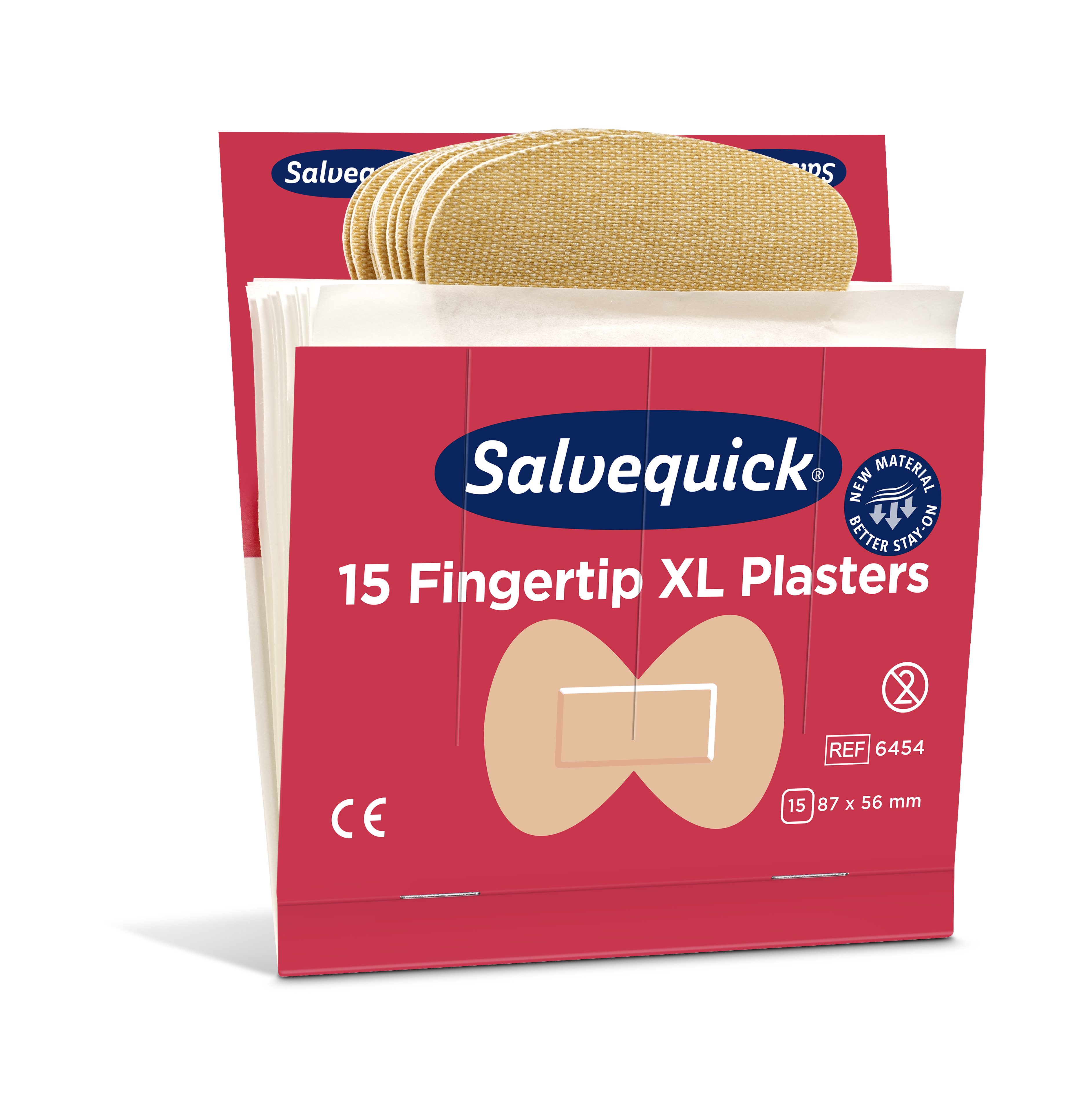 CEDERROTH Salvequick Fingertip XL Fingerkuppenpflaster - Packung à 6 x 15 Stück