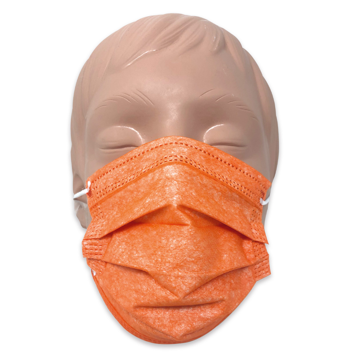 Mundschutz für Kinder in orange, Typ II, 3-lagig - Packung à 50 Stück