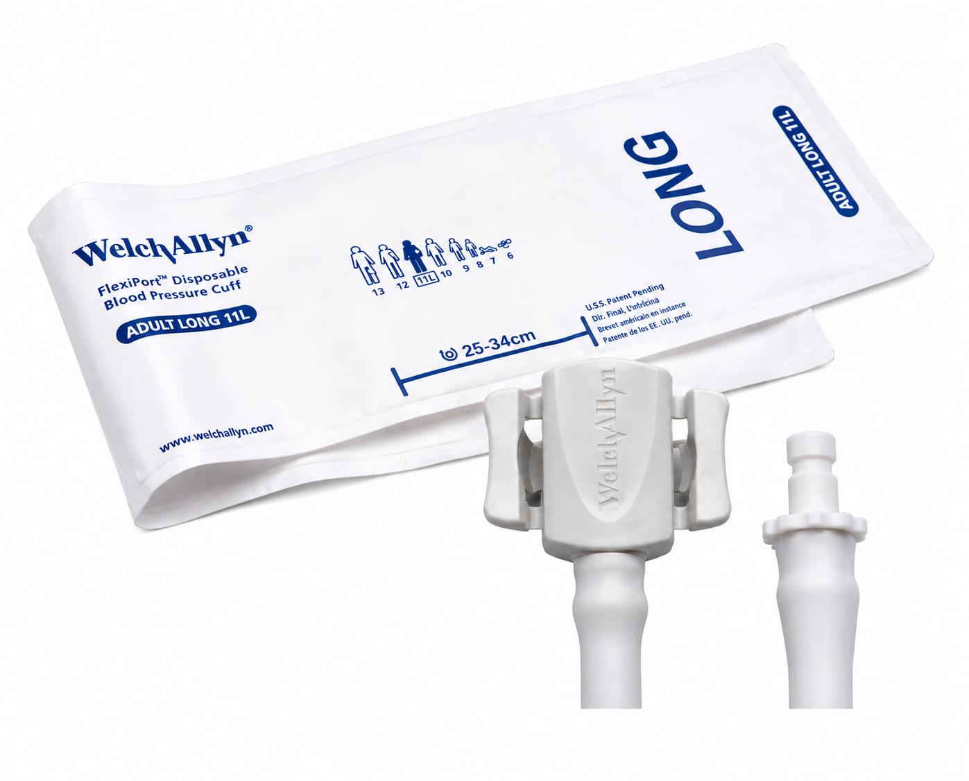 FlexiPort Einmal-Manschetten1-Schlauch, für Erwachsene, 25 - 34 cm, HP-Anschluss, Packung à 20 Stück