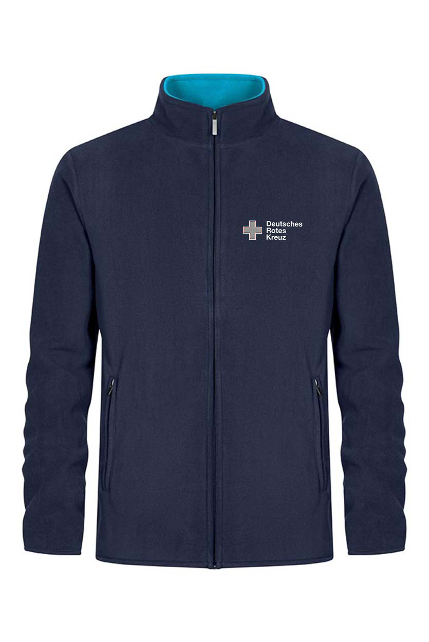 DRK Herren Doppelfleecejacke navy Kompaktlogo
