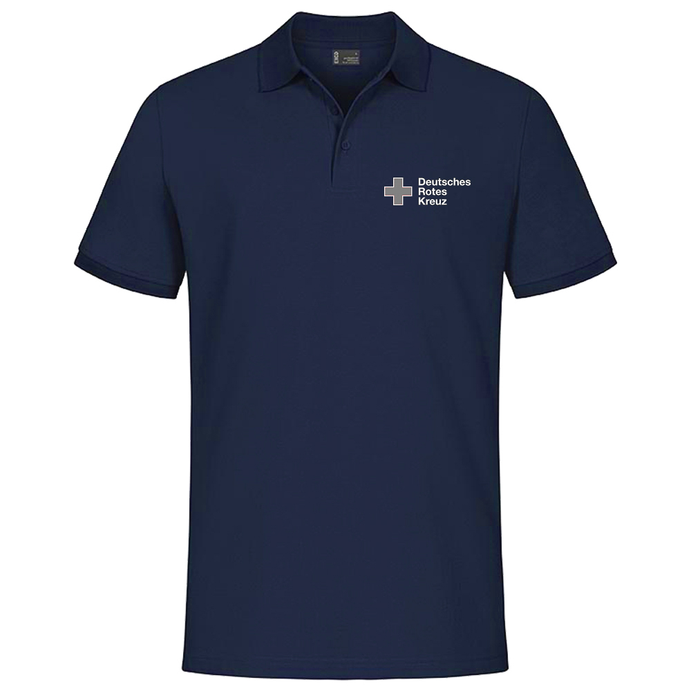 DRK Herren Poloshirt navy Logo Stick Kompakt Mischgewebe