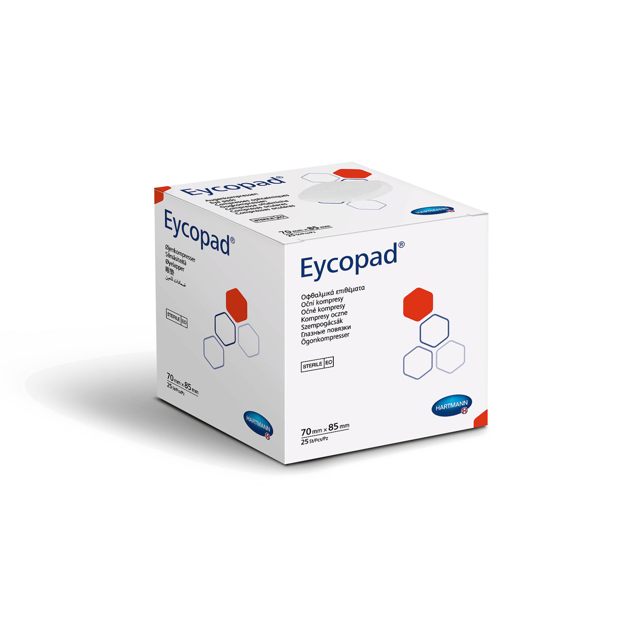 Eycopad® steril, 70mm x 85mm, 1 Faltschachtel à 25 Stück