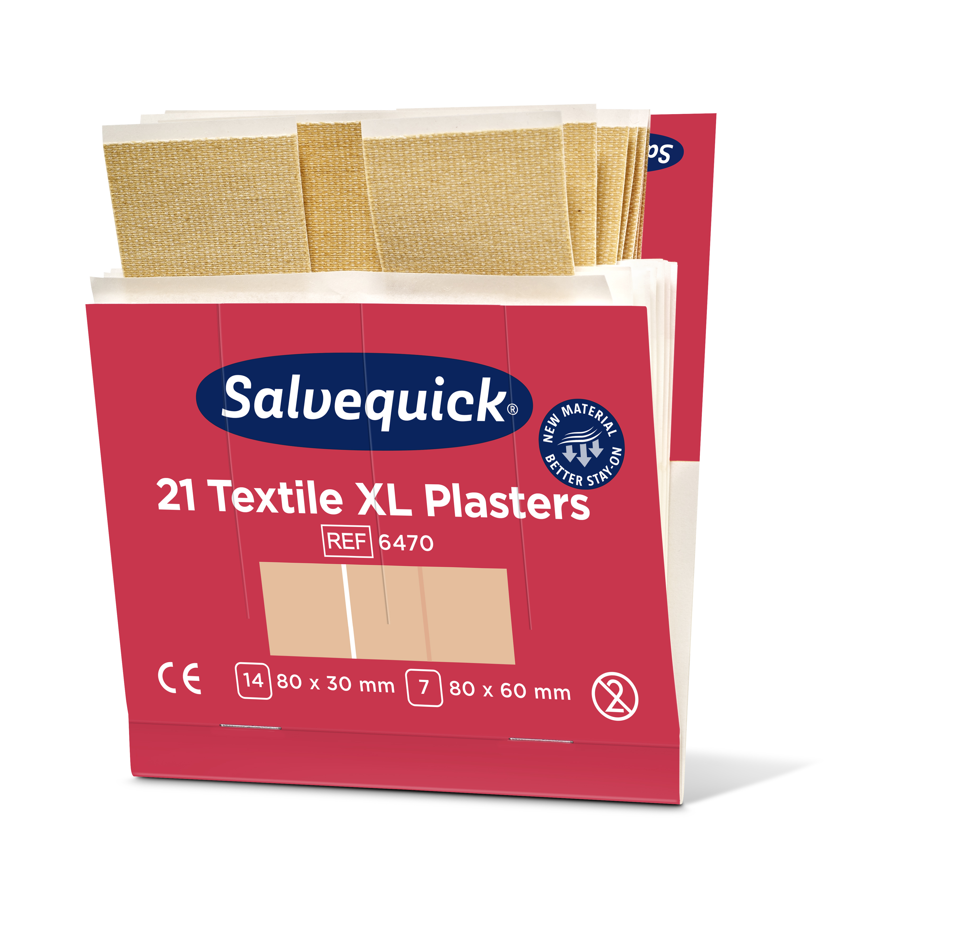 CEDERROTH Salvequick Textilpflaster XL - Packung à 6 x 21 Stück