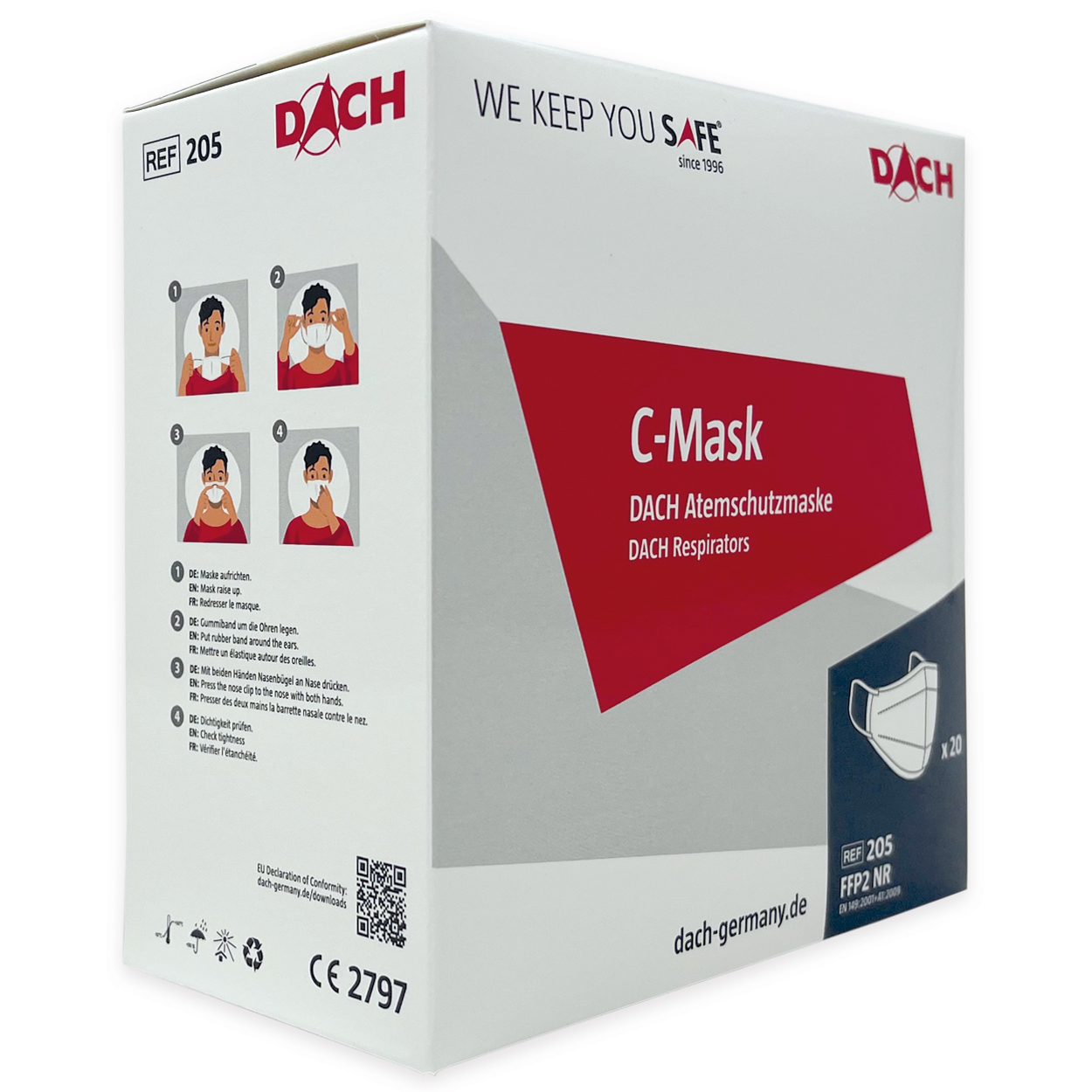 FFP2 Maske C-Mask ohne Filter - Packung à 20 Stück