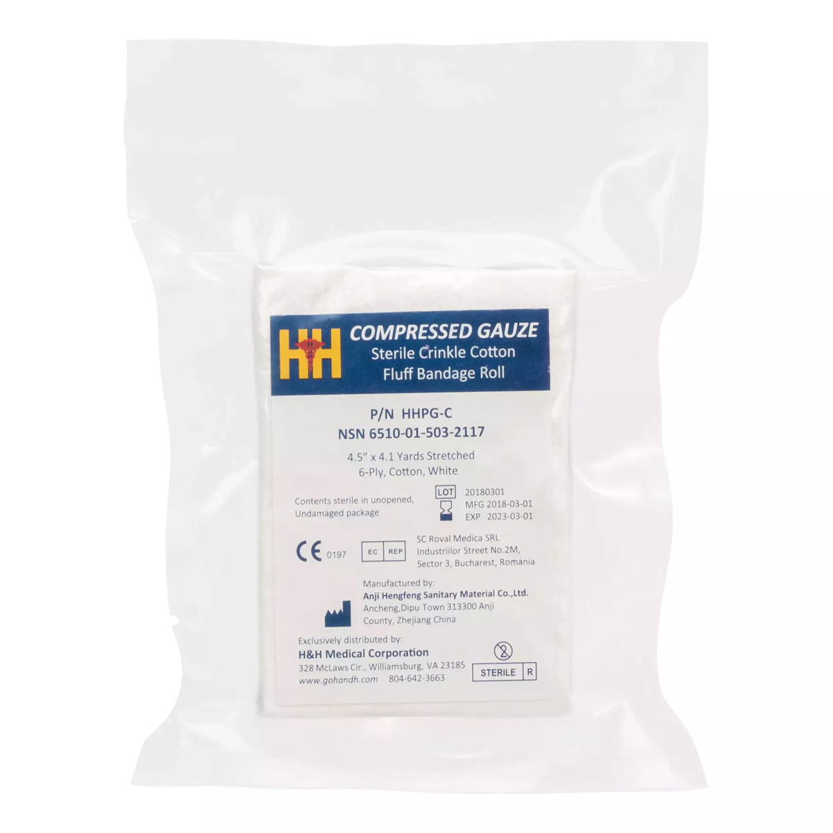 H&H Compressed Gauze, einzeln steril verpackt H&H Compressed Gauze, einzeln steril verpackt
