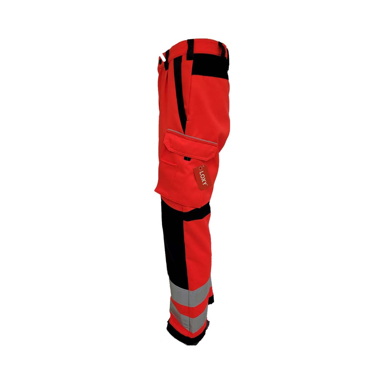 Damenhose Komfort in leuchtrot-schwarz, Stretch Damenhose Komfort in leuchtrot-schwarz, Stretch