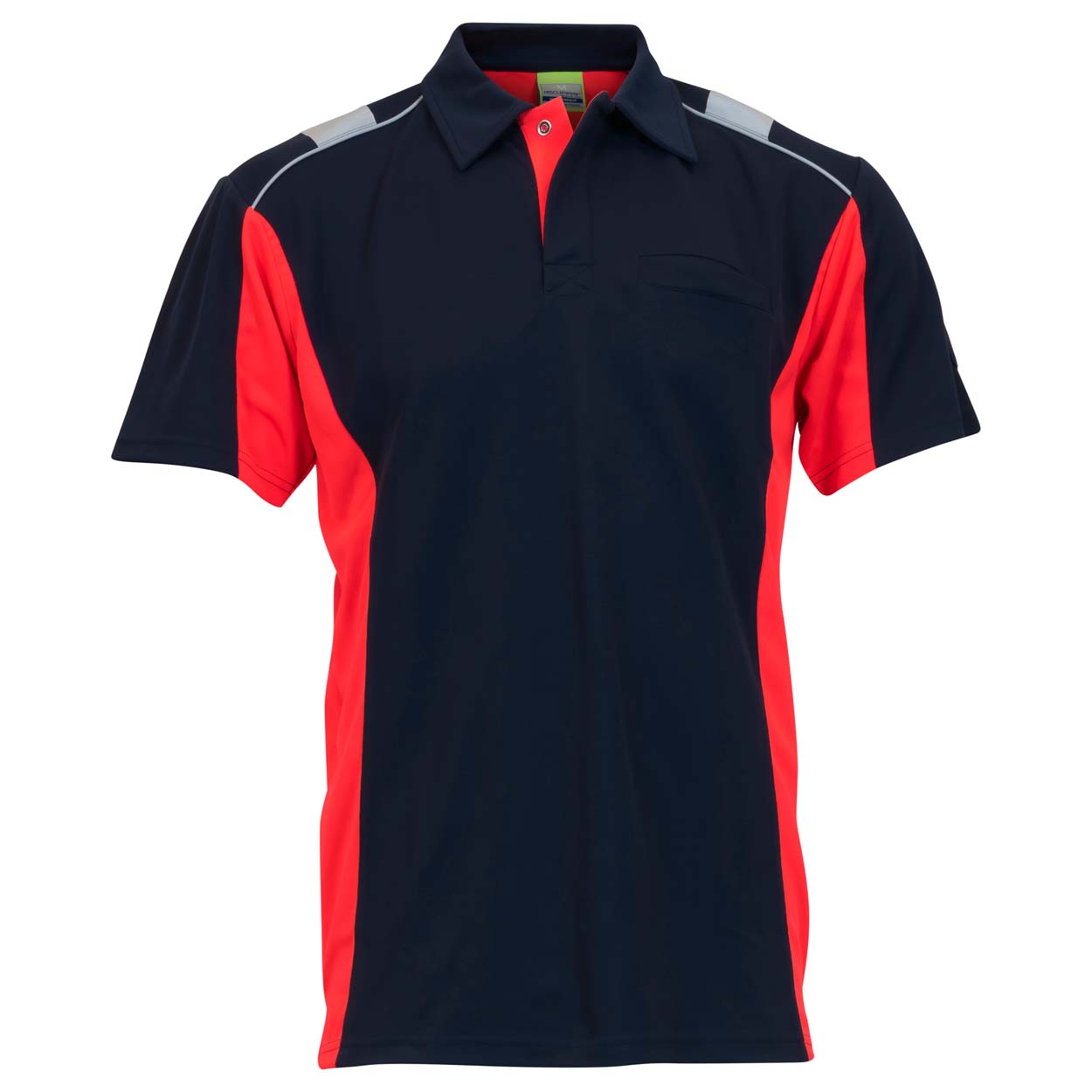 Poloshirt Dynamic in marineblau/neonrot