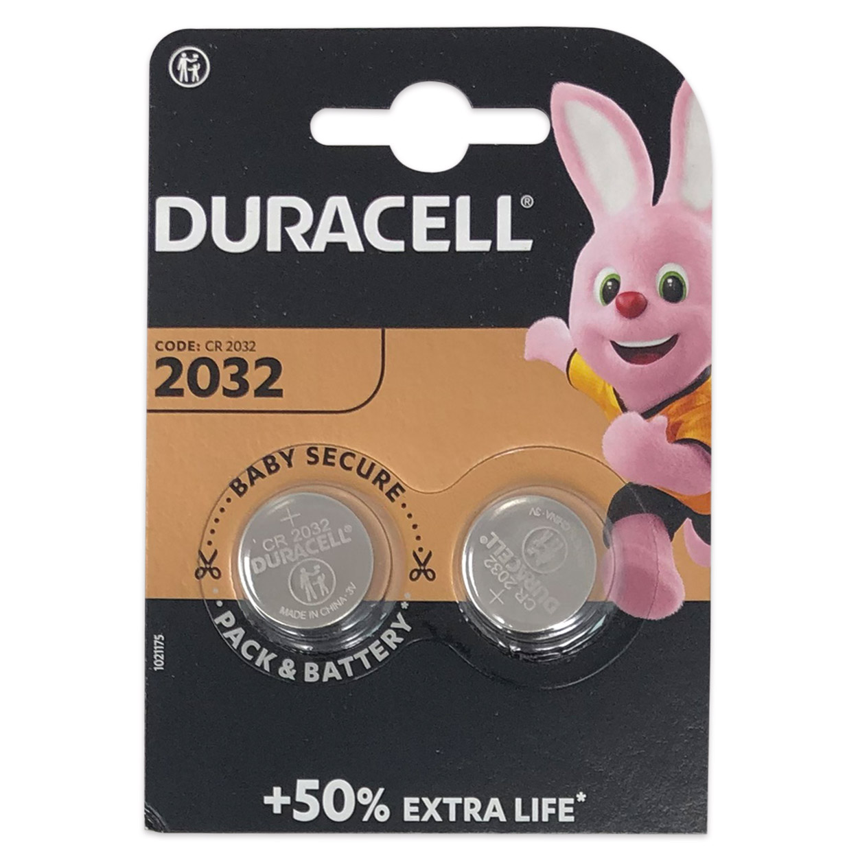 Batterie Duracell Lithium Knopfzelle CR2032, 2er Blister
