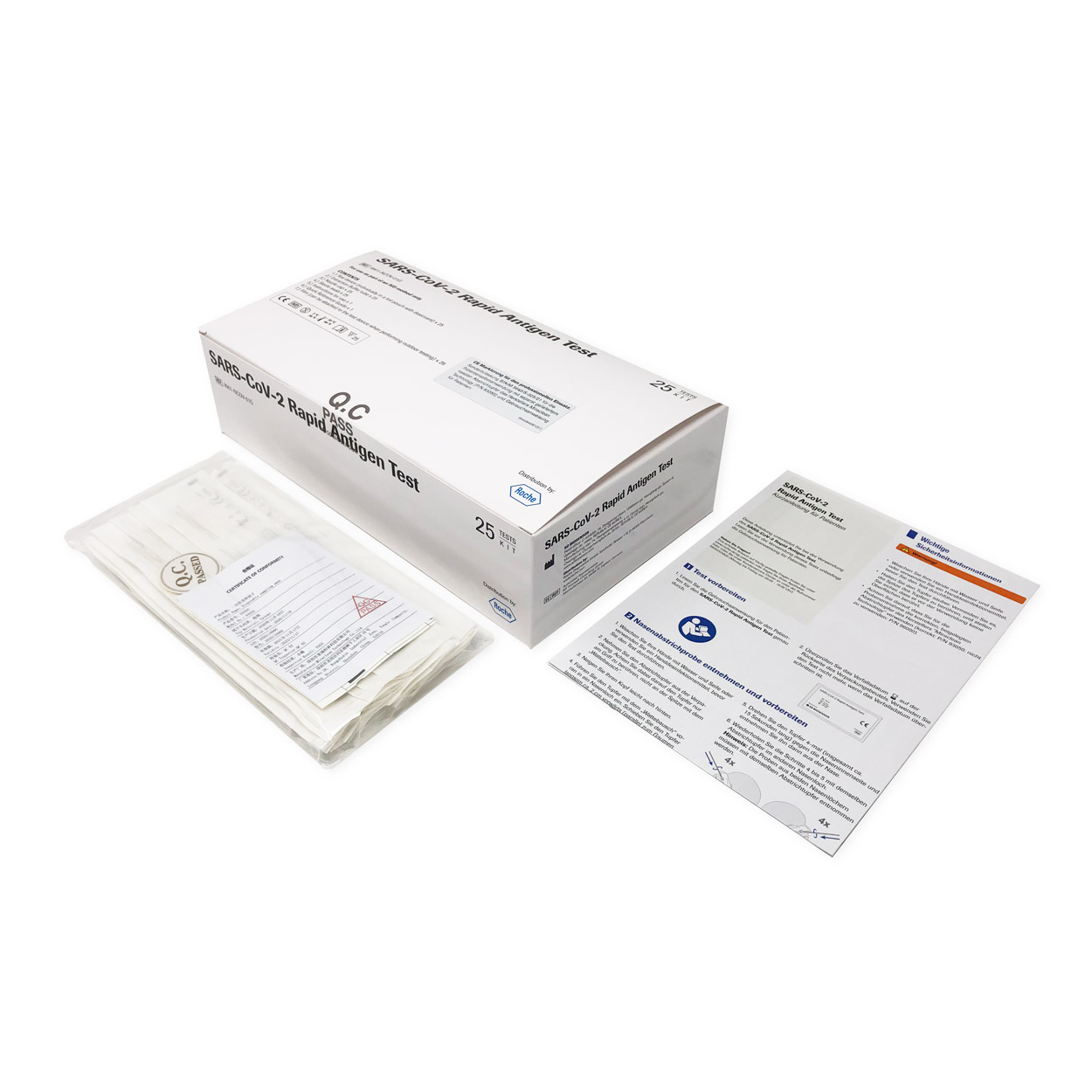 Roche Nasen-Abstrich-Test für Laien - Corona Antigen-Schnelltest - Packung á 25 Stück Roche Nasen-Abstrich-Test für Laien - Corona Antigen-Schnelltest - Packung á 25 Stück