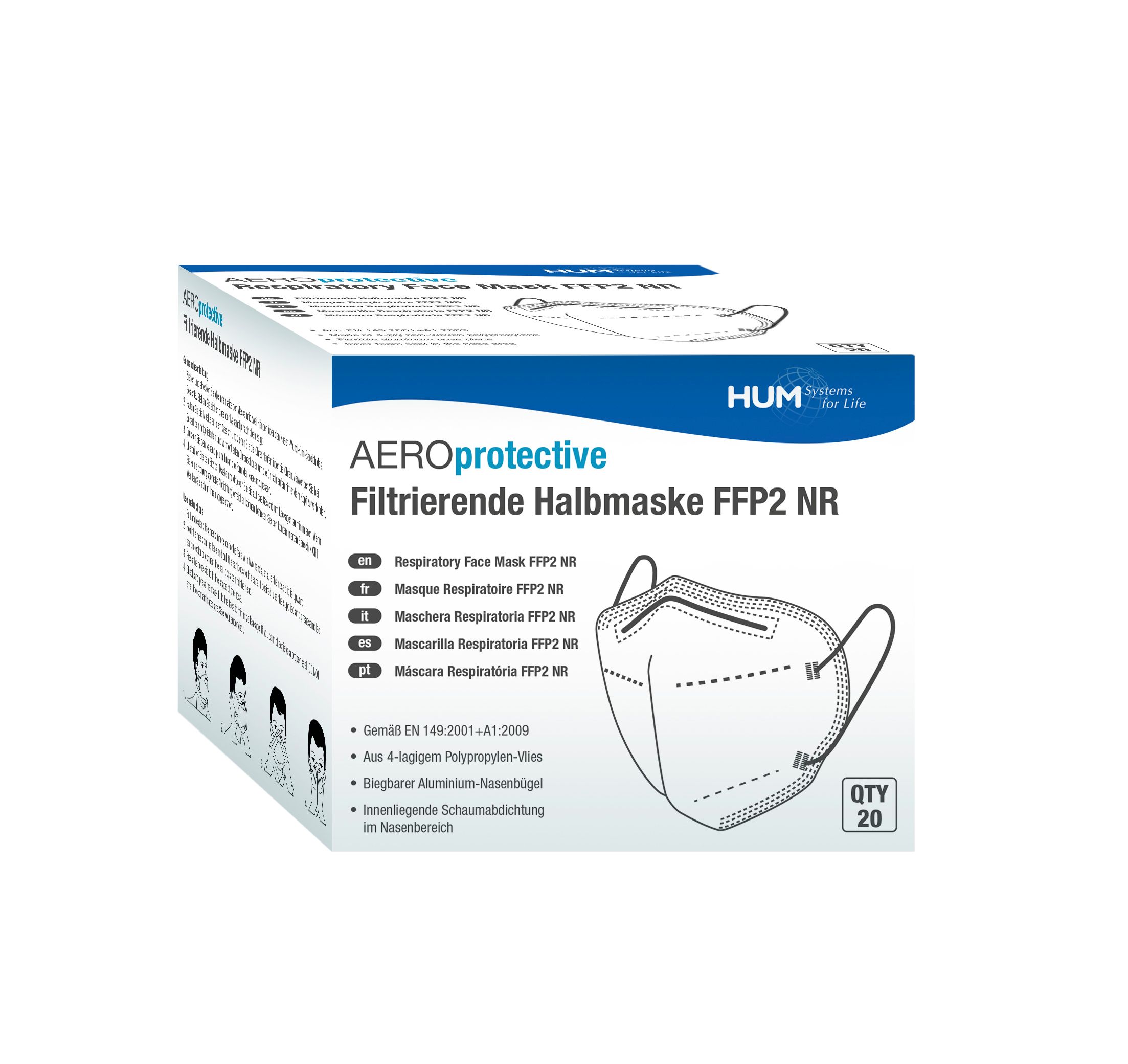 FFP2 Atemschutzmaske AEROprotective - Packung à 20 Stück