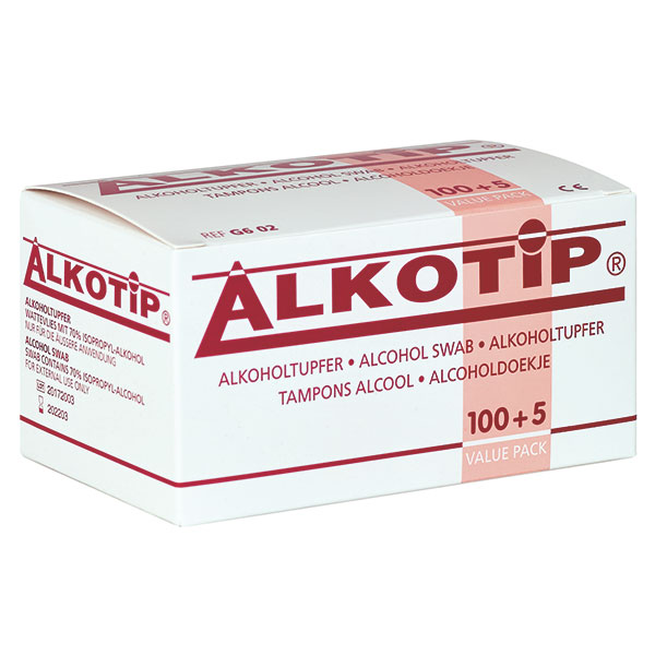 Alkotip Standard Alkoholtupfer - Packung à 100 + 5 Stück