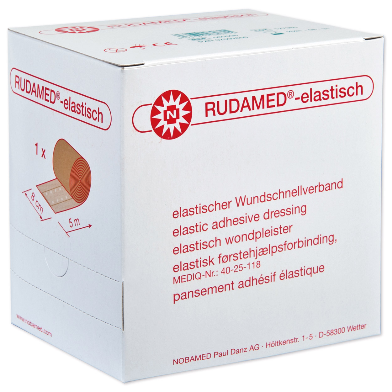 RUDAMED elastisch Wundpflaster 8 cm x 5 m
