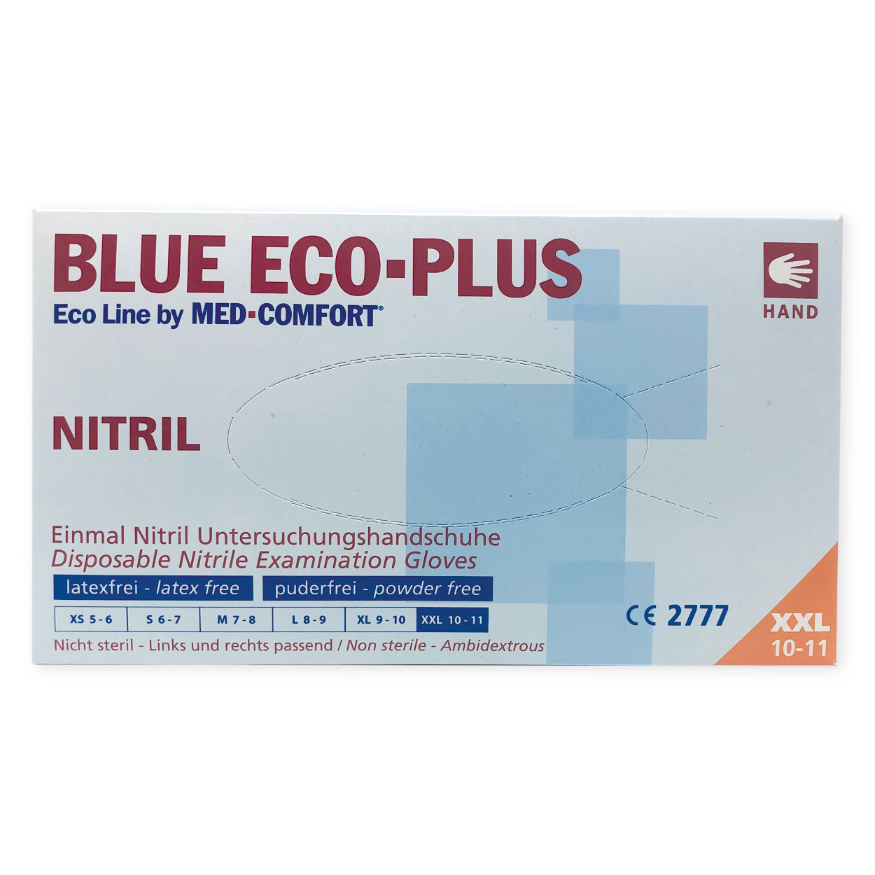 Nitril Einmalhandschuhe Blue Eco-Plus Größe XXL - Packung à 100 Stück