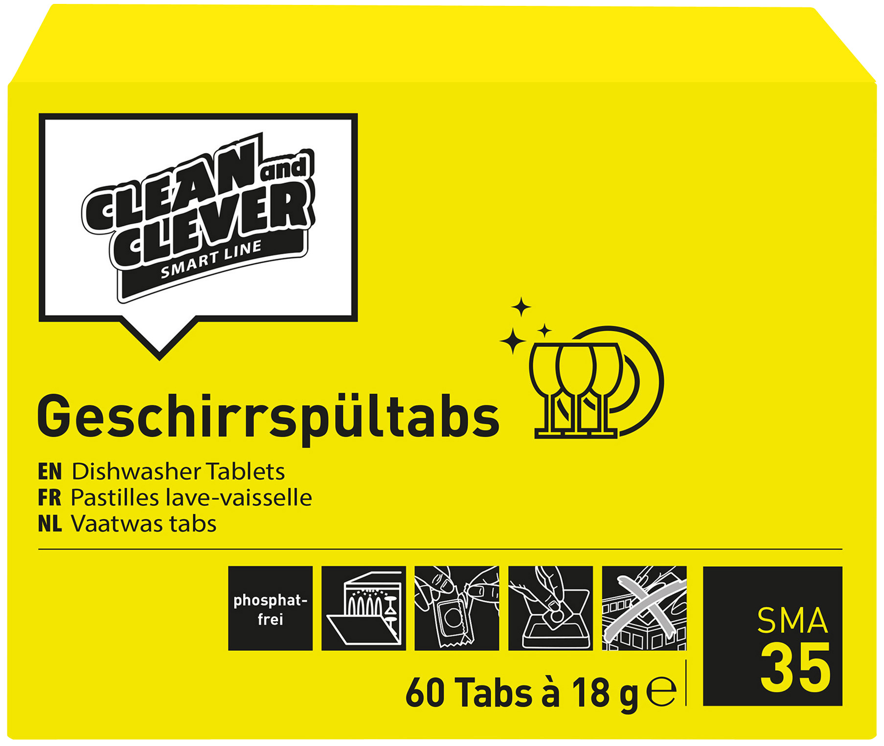 CLEAN and CLEVER SMART Geschirrspültabs SMA 35 - Packung à 50 Stück CLEAN and CLEVER SMART Geschirrspültabs SMA 35 - Packung à 50 Stück