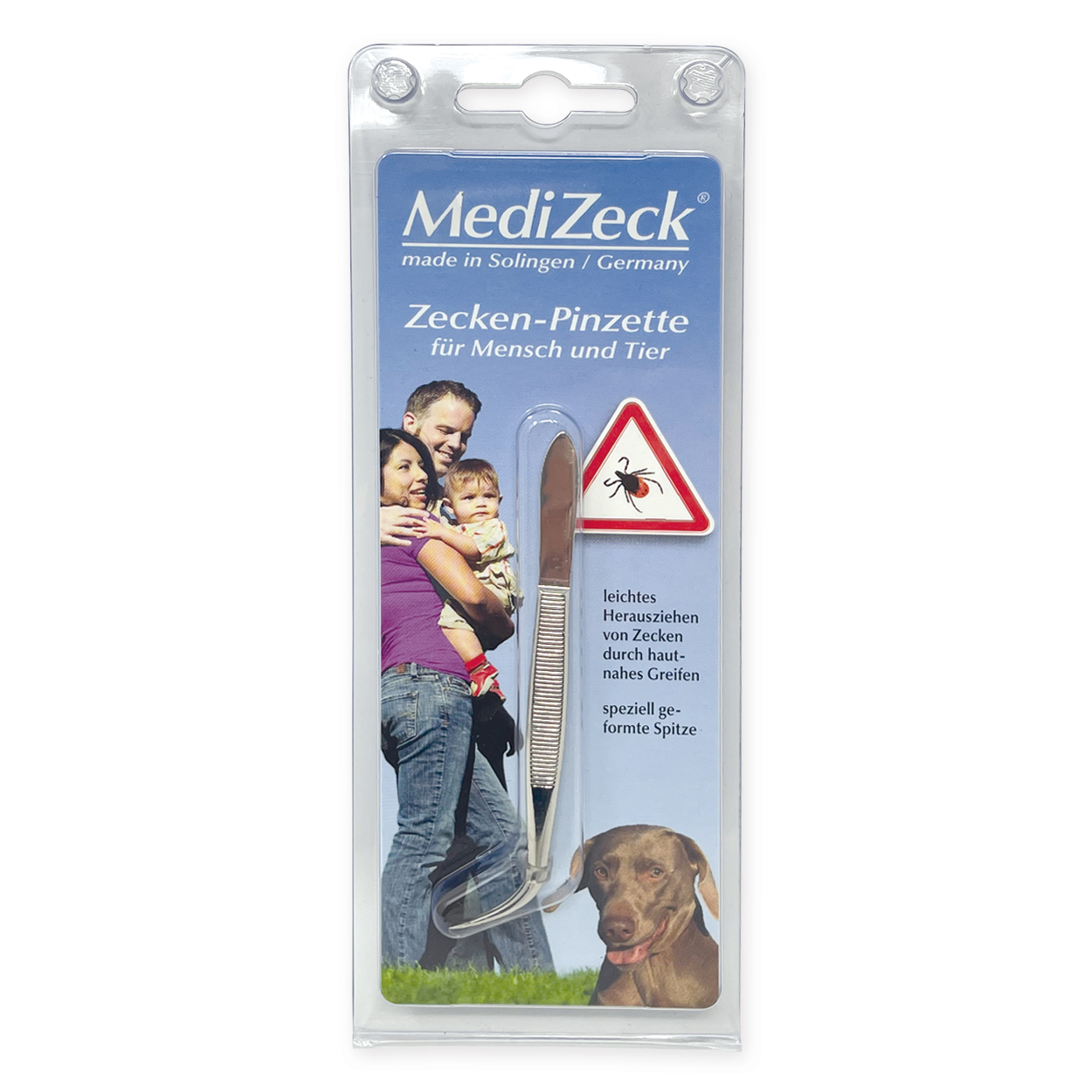 MEDIZECK Zeckenpinzette, gebogen