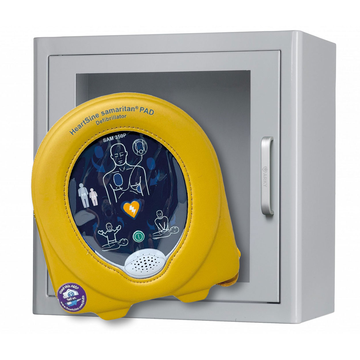 HeartSine samaritan® PAD 350P Halbautomatischer Erste-Hilfe Defibrillator / AED + Innenschrank HeartSine samaritan® PAD 350P Halbautomatischer Erste-Hilfe Defibrillator / AED + Innenschrank