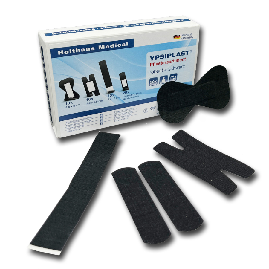 YPSIPLAST Pflastersortiment, 50-teilig, robust und schwarz YPSIPLAST Pflastersortiment, 50-teilig, robust und schwarz