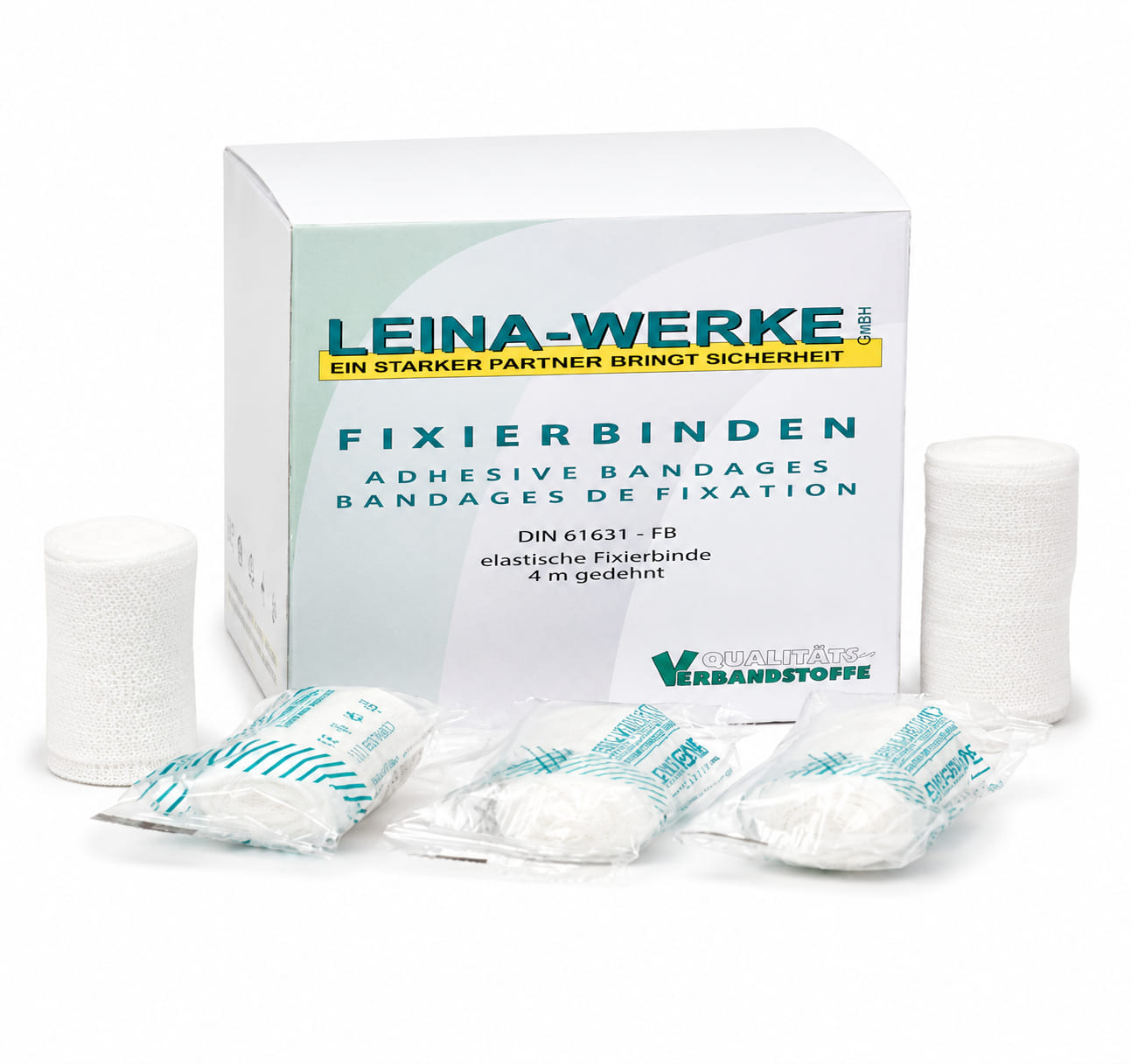 Fixierbinde 10 cm x 4 m in weiß, elastisch, 1 Stück