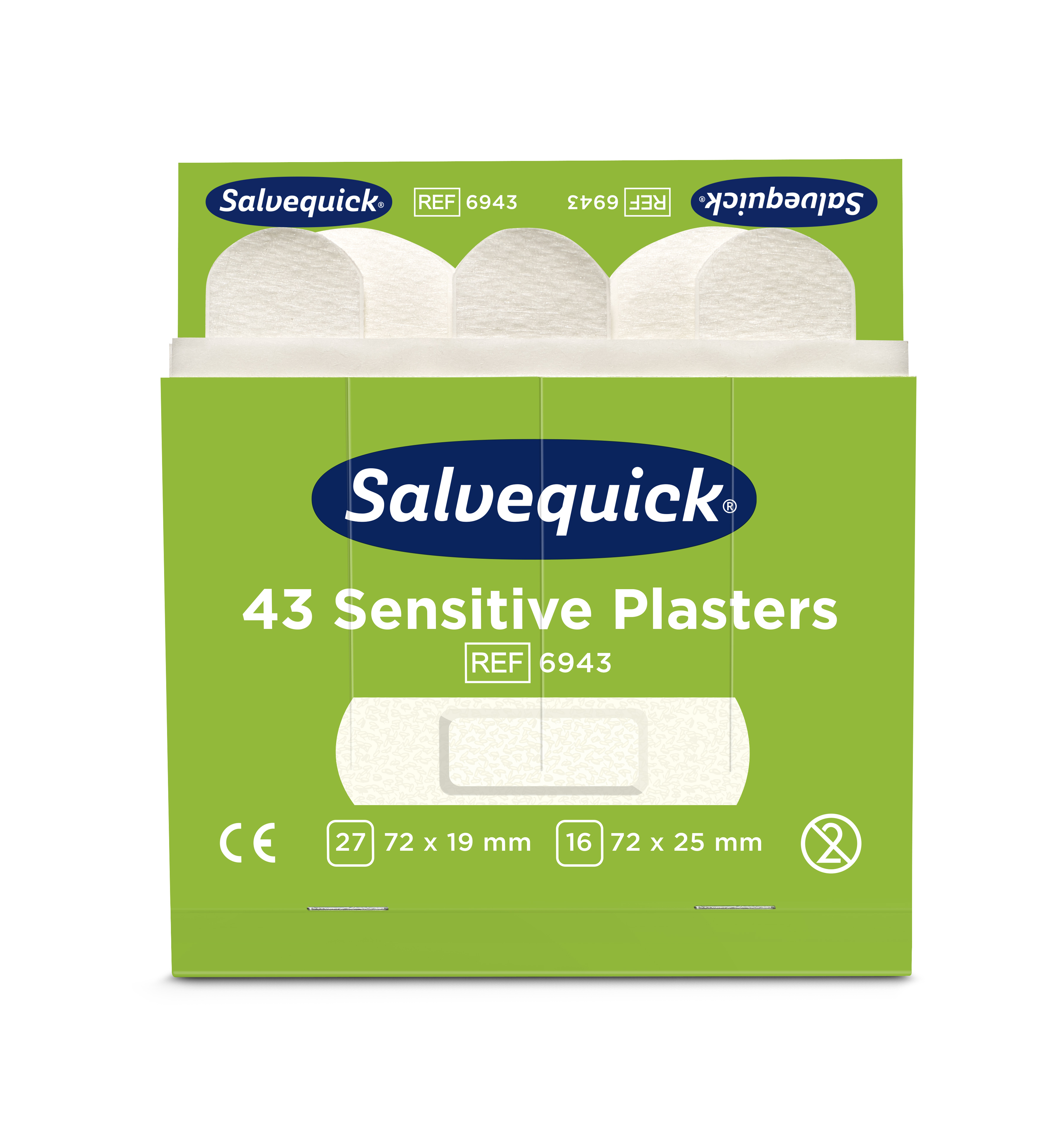 CEDERROTH Salvequick Sensitive Pflaster - Packung à 6 x 43 Stück