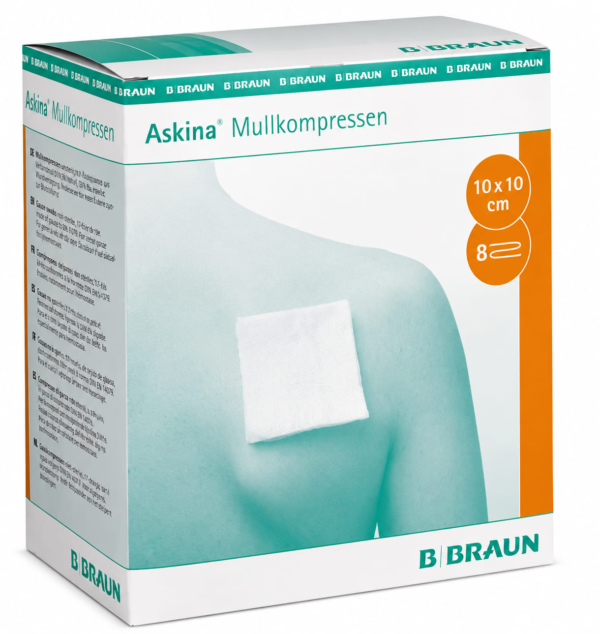 Askina Mullkompresse 10 x 10 cm 8-fach unsteril - Packung à 100 Stück