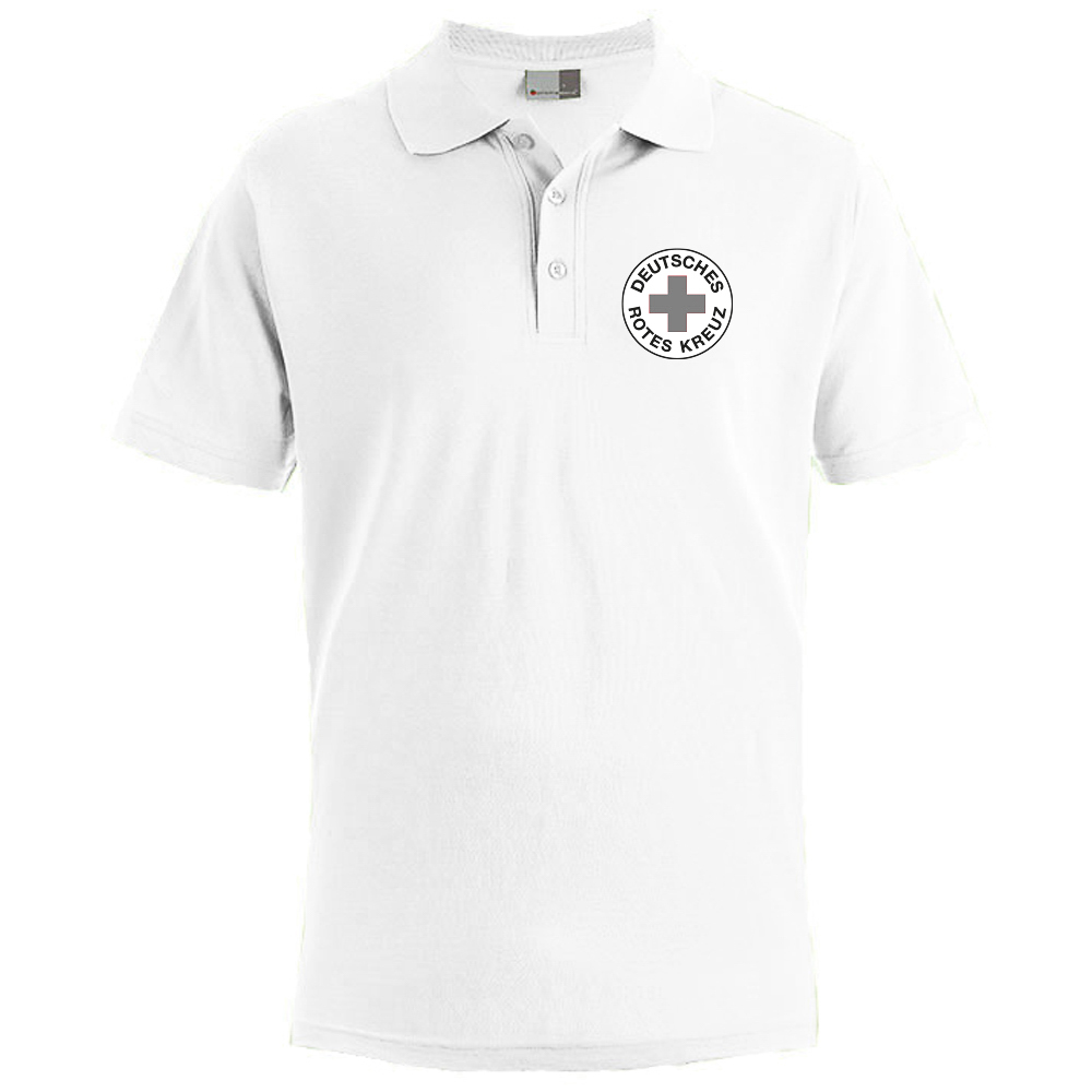 Poloshirt weiß mit Stick DRK Rundlogo