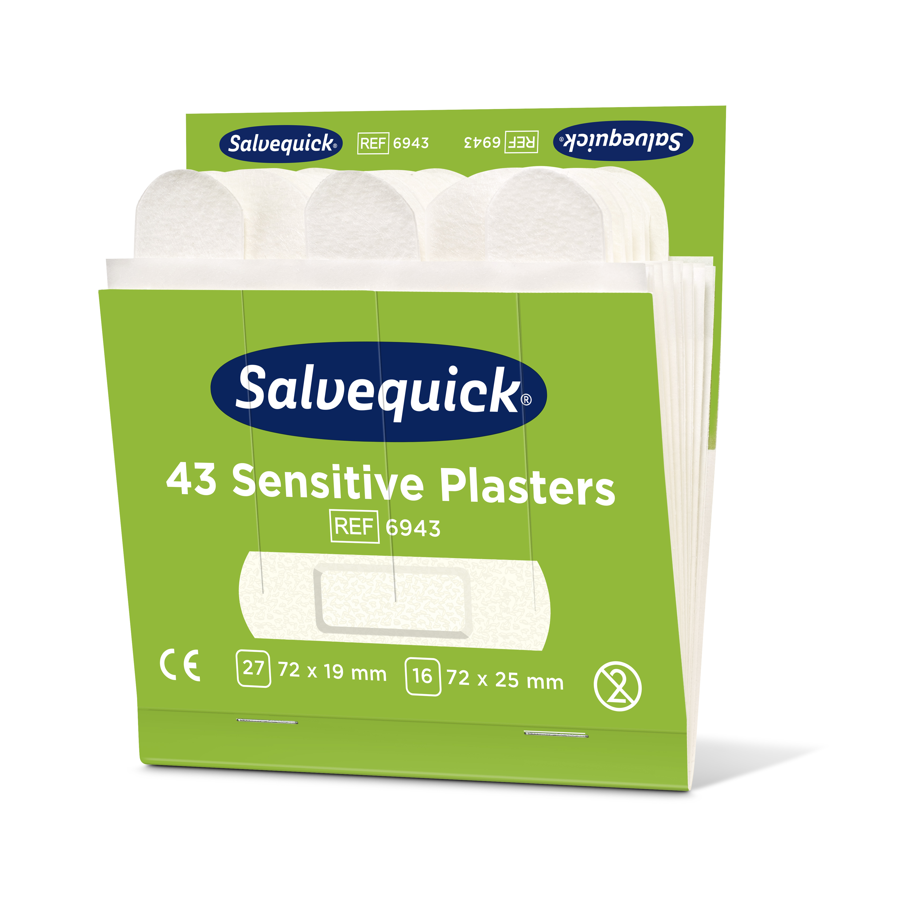 CEDERROTH Salvequick Sensitive Pflaster - Packung à 6 x 43 Stück